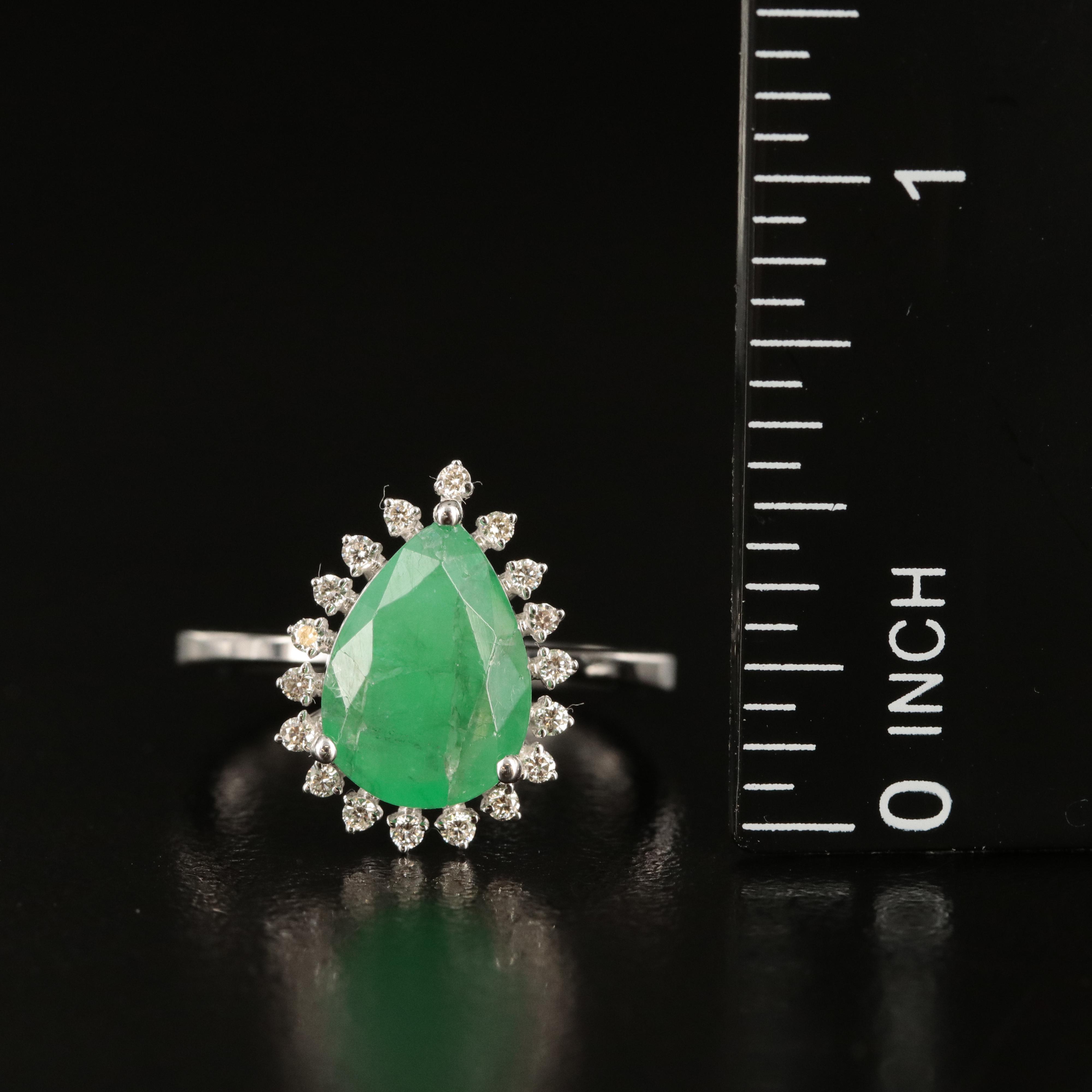 14K 2.45 CT Emerald and Diamond Ring