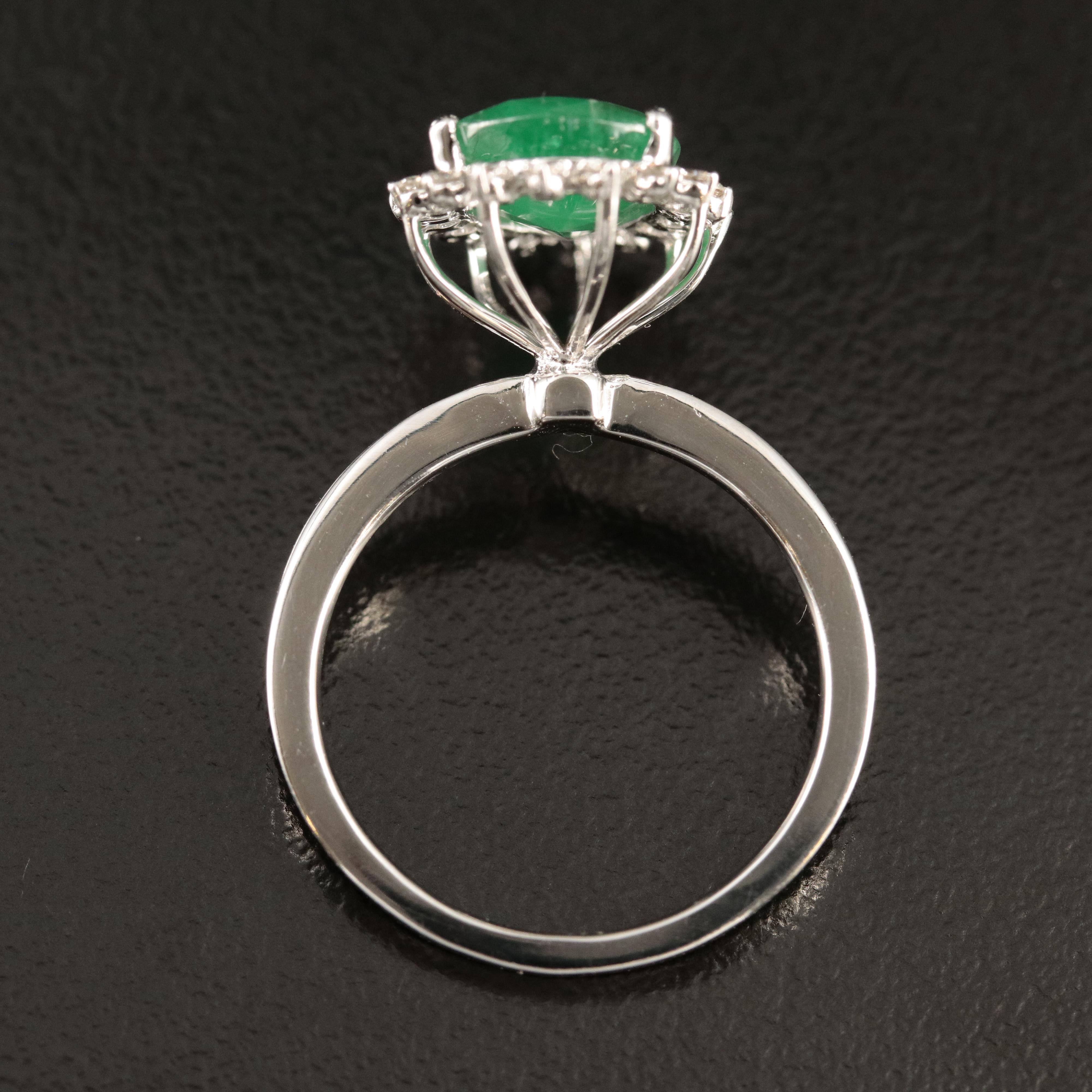 14K 2.45 CT Emerald and Diamond Ring