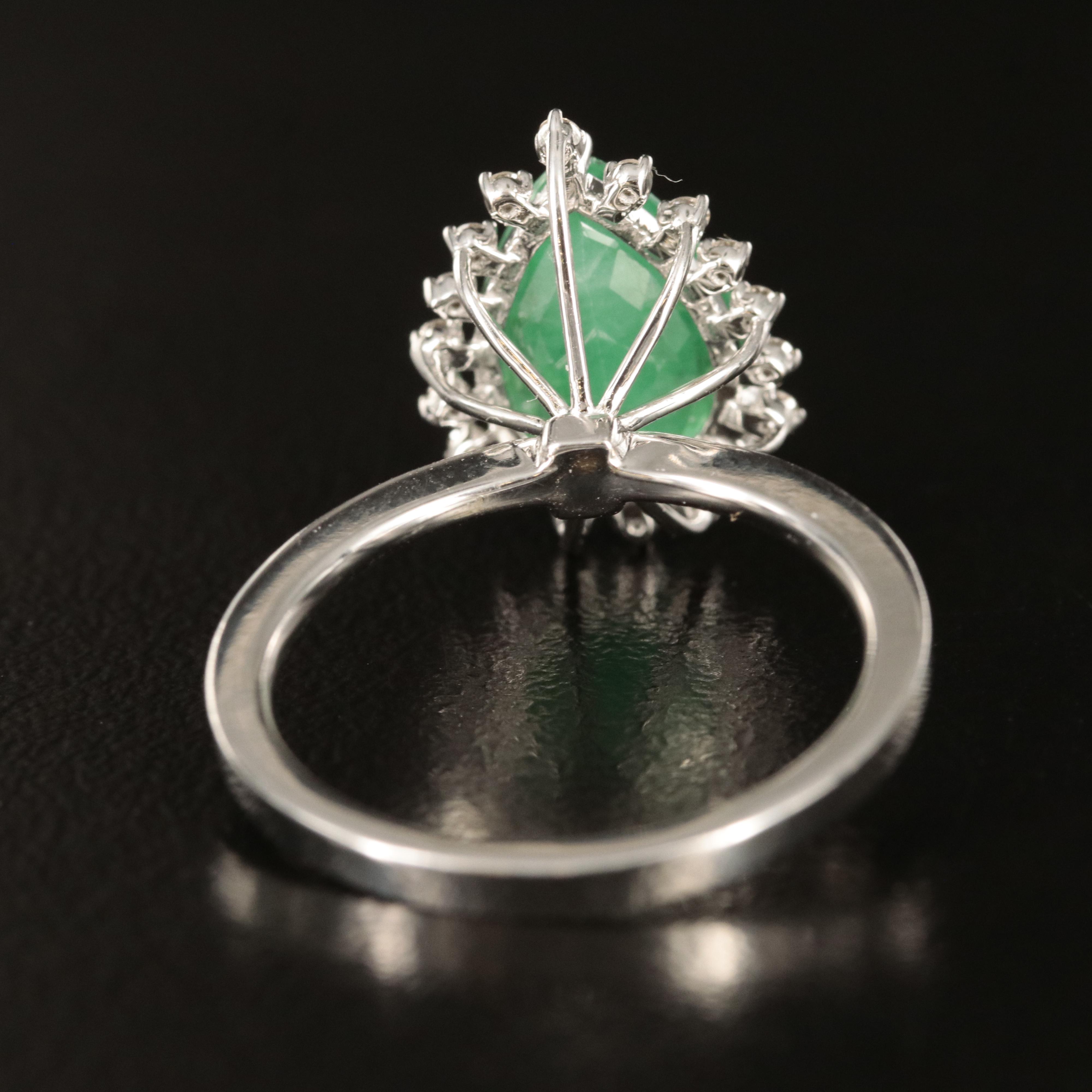 14K 2.45 CT Emerald and Diamond Ring
