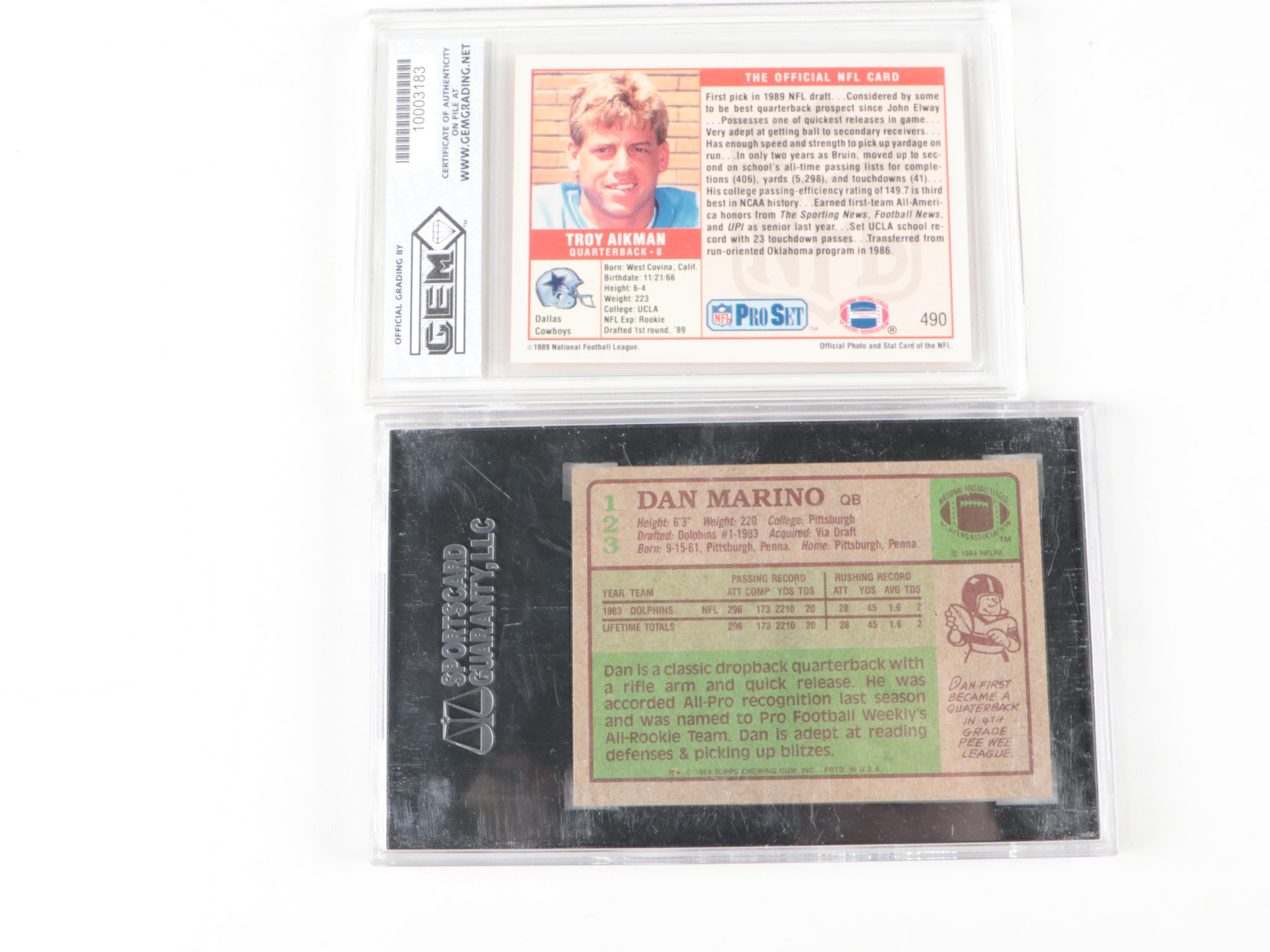 Score, Topps and More Graded, Slabbed Rookie Football Cards with Peterson, More