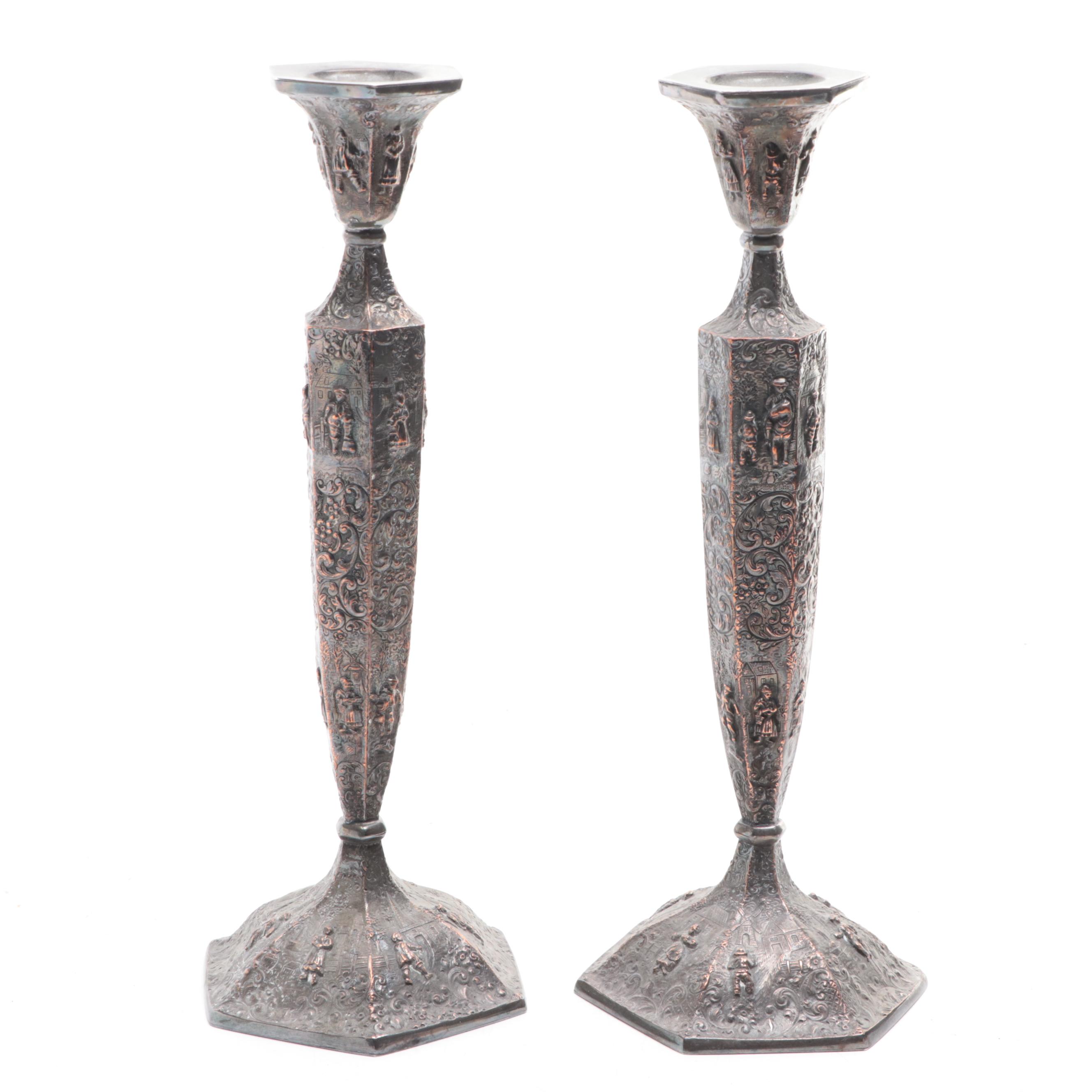 Barbour Silver Co. Dutch Baroque Style Candlesticks and Other Tableware