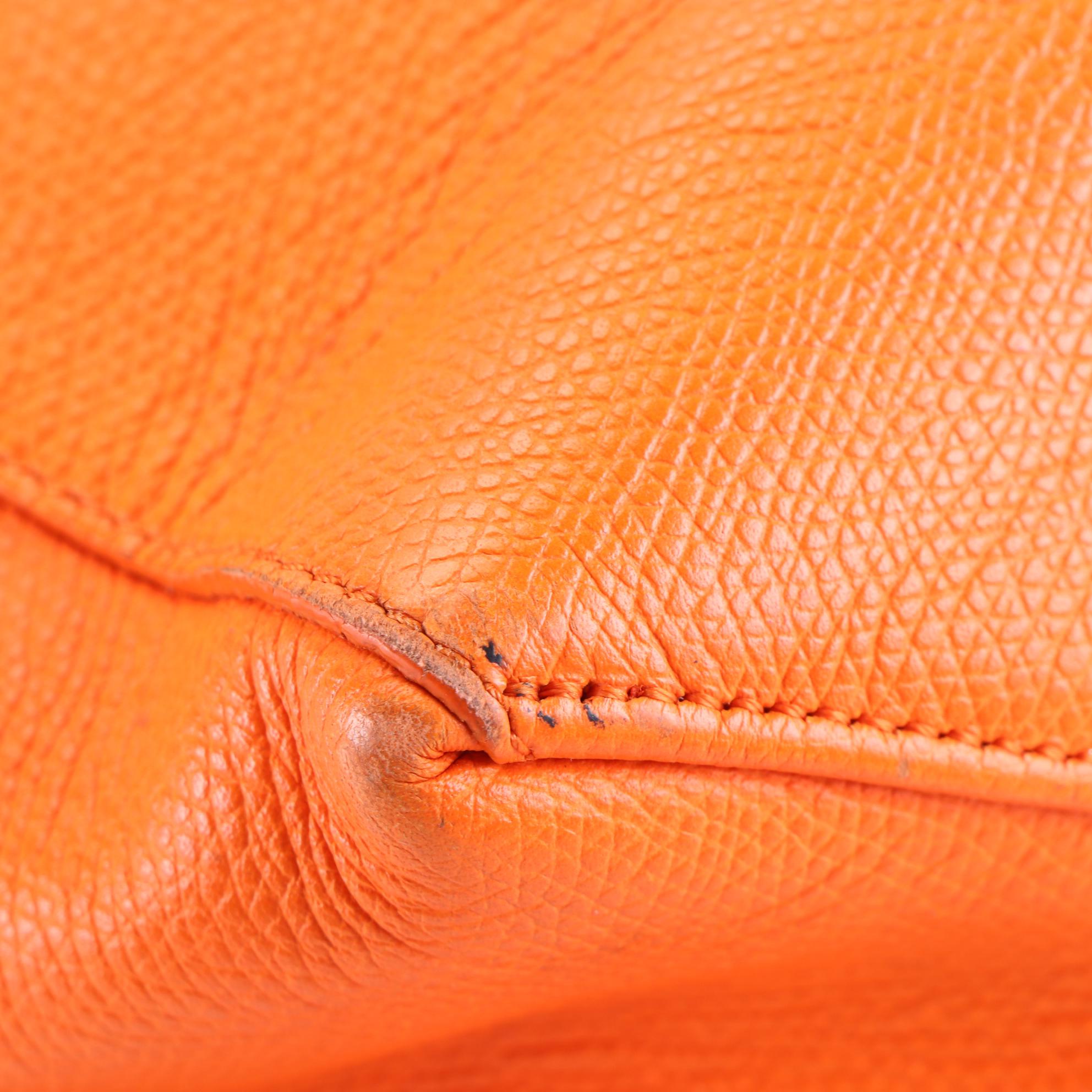 Céline Small Vertical Bi-Cabas Tote in Grained Calfskin Leather