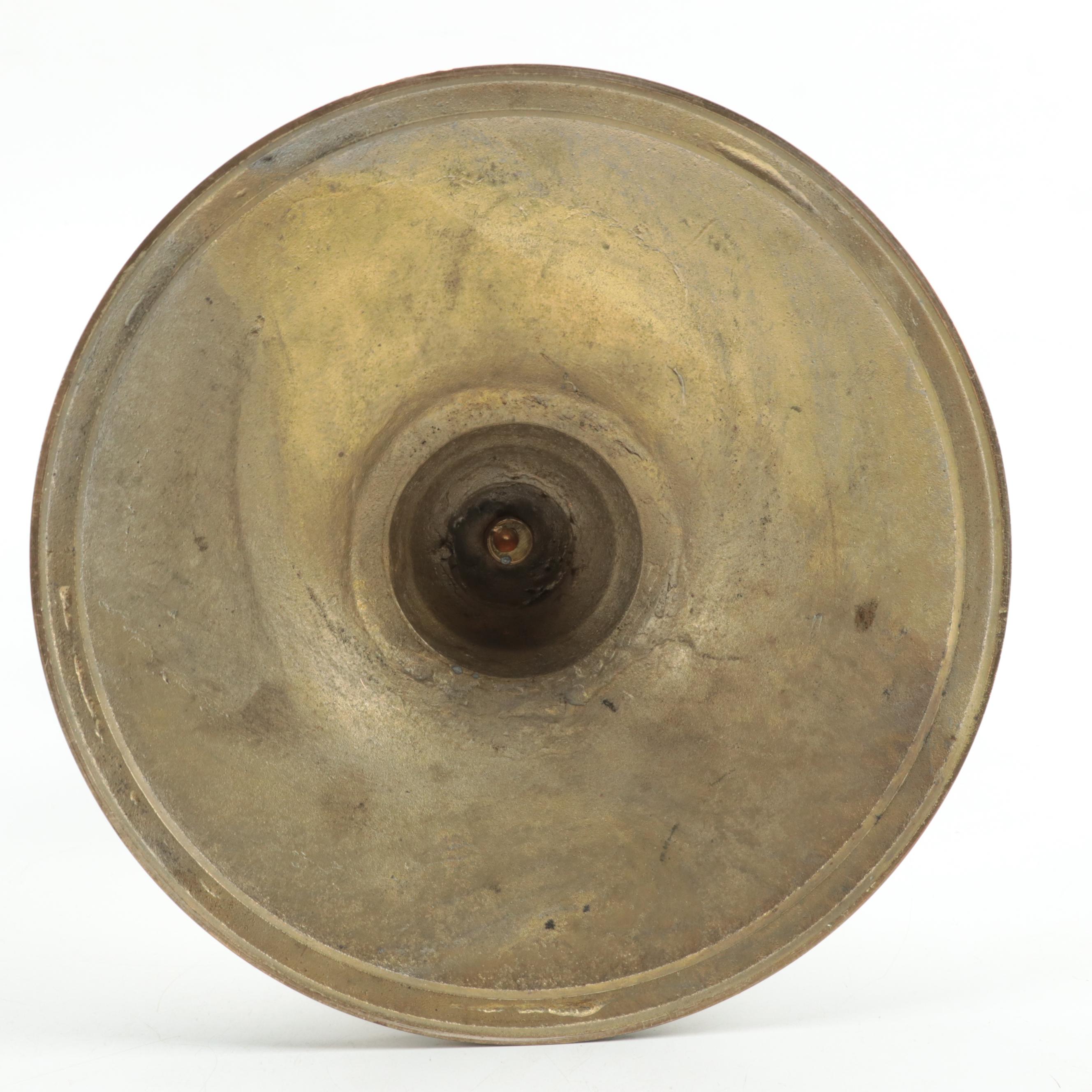 Brass Candle Holder with Gilt Cast Resin Cherub Scepter