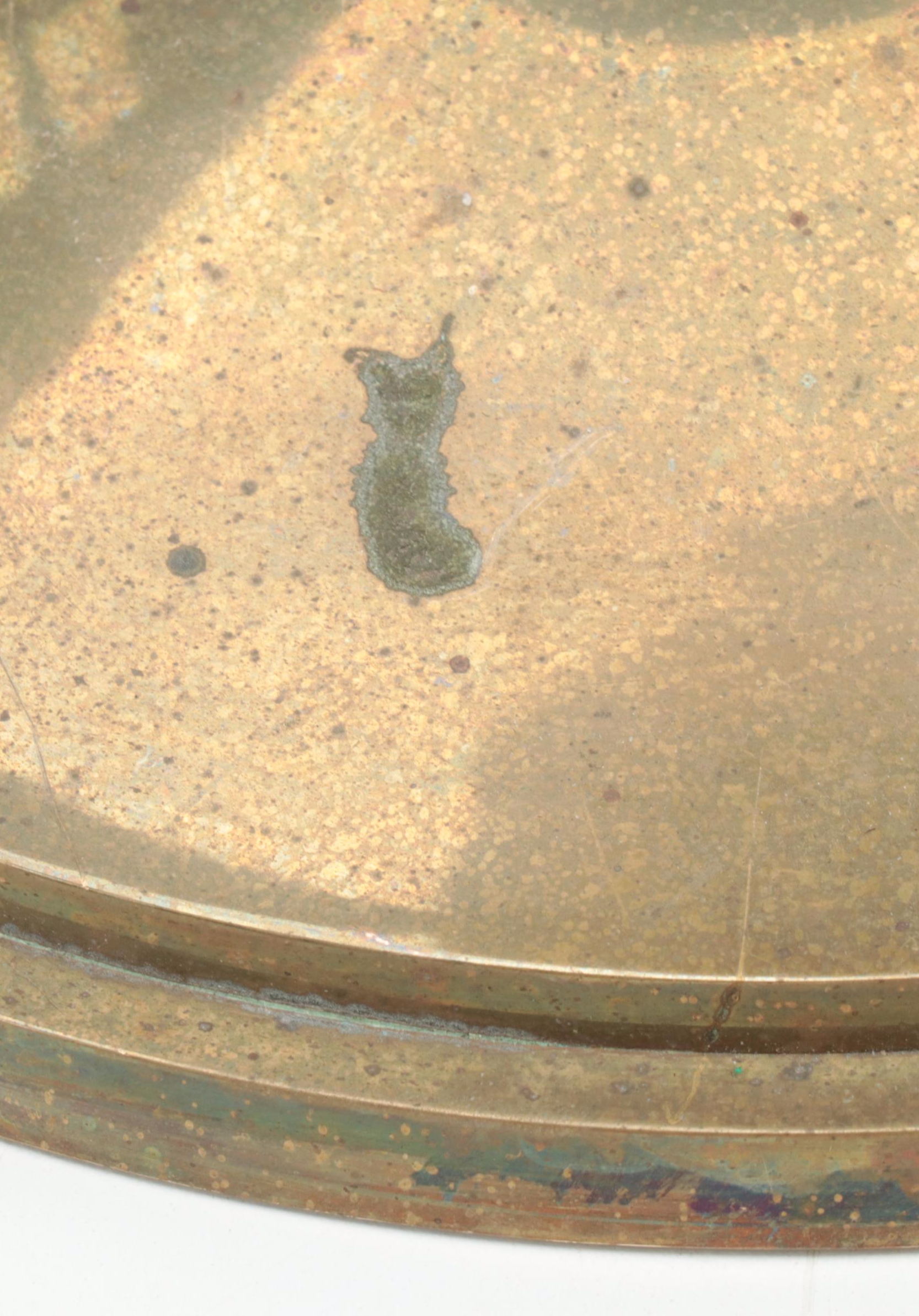 Brass Candle Holder with Gilt Cast Resin Cherub Scepter