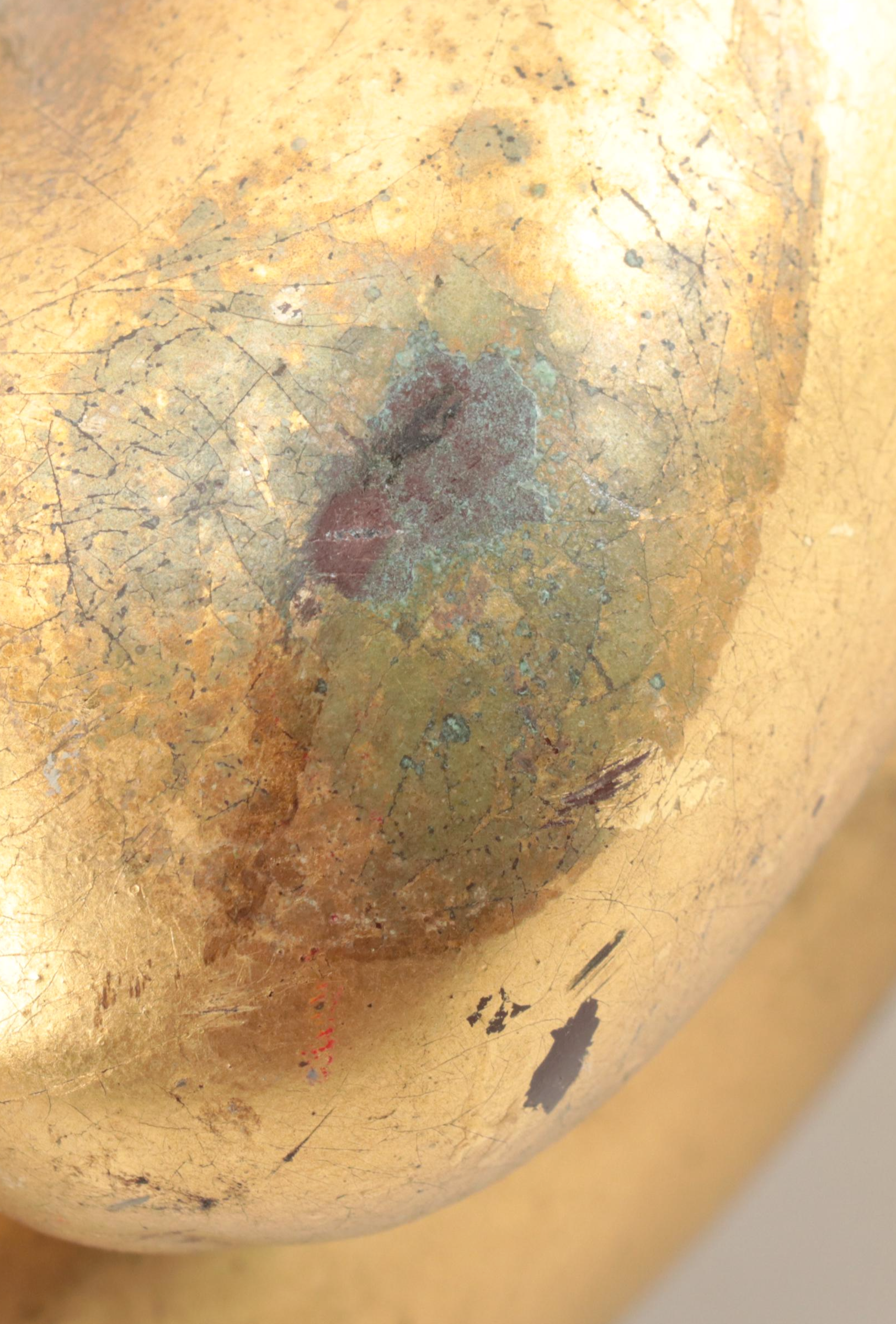 Brass Candle Holder with Gilt Cast Resin Cherub Scepter