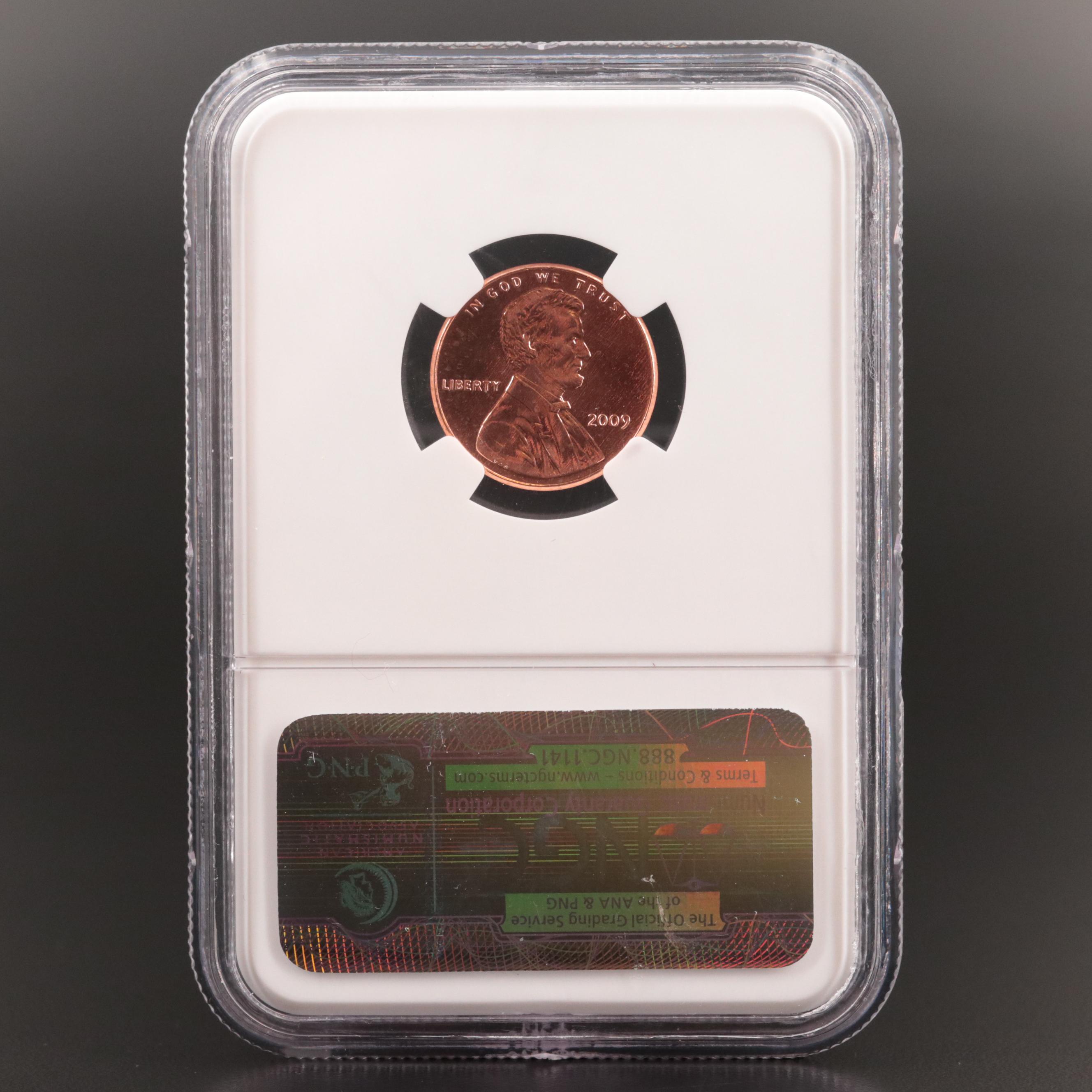 NGC Graded MS66 RD 2009 First Day Ceremony "Formative Years" Lincoln Cent