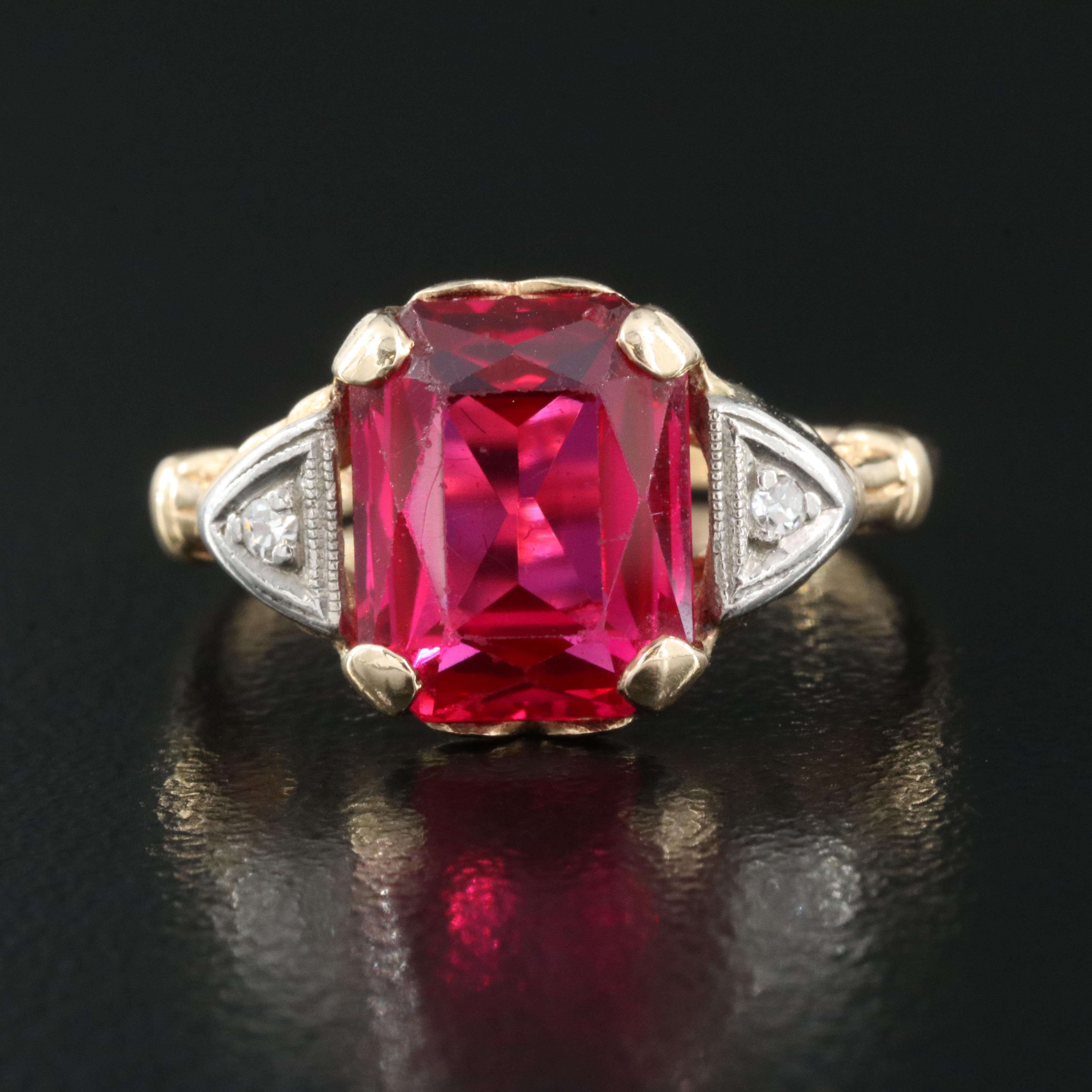14K Ruby and Diamond Ring