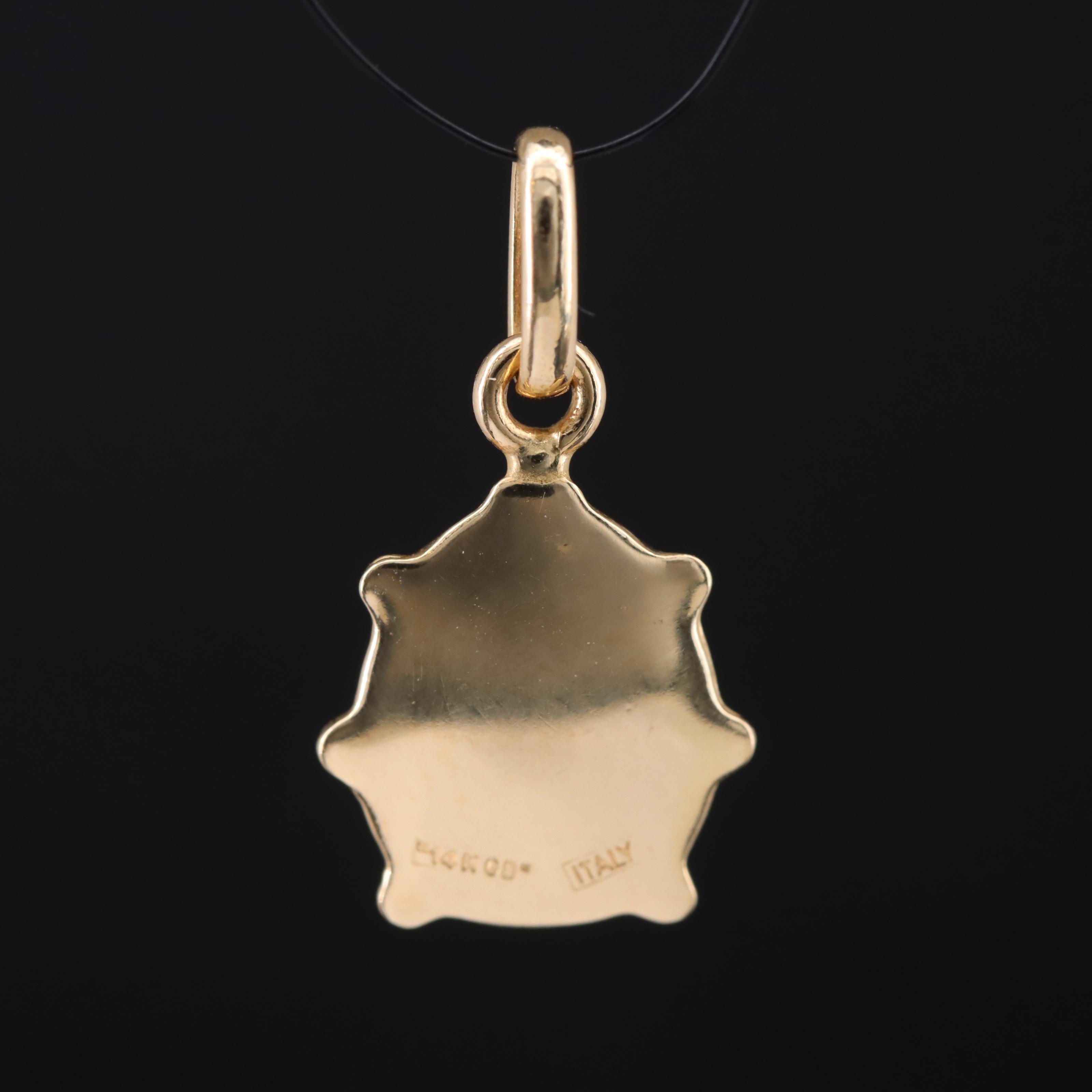 14K Enamel Lady Bug Pendant