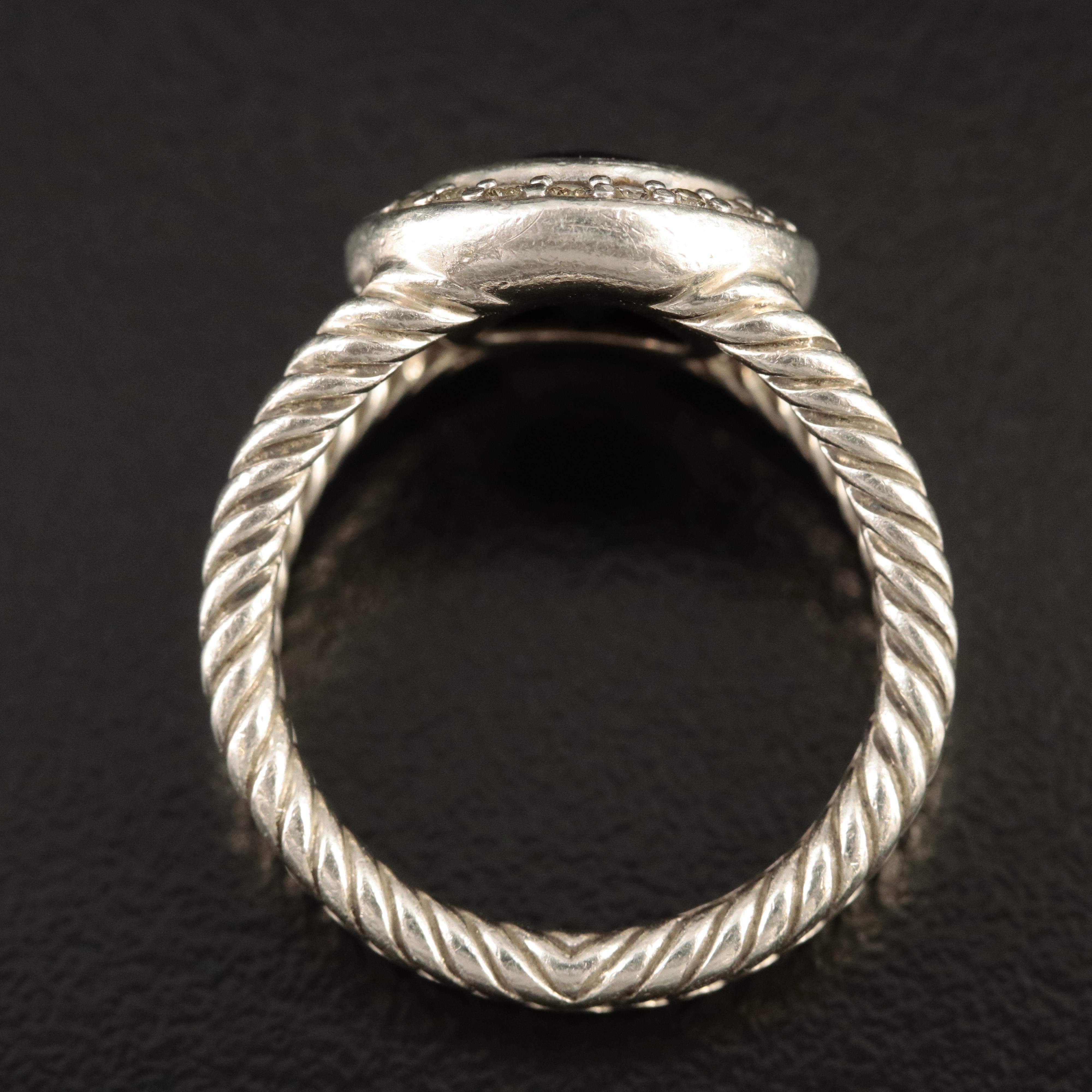 David Yurman "Noblesse" Sterling Black Onyx Ring