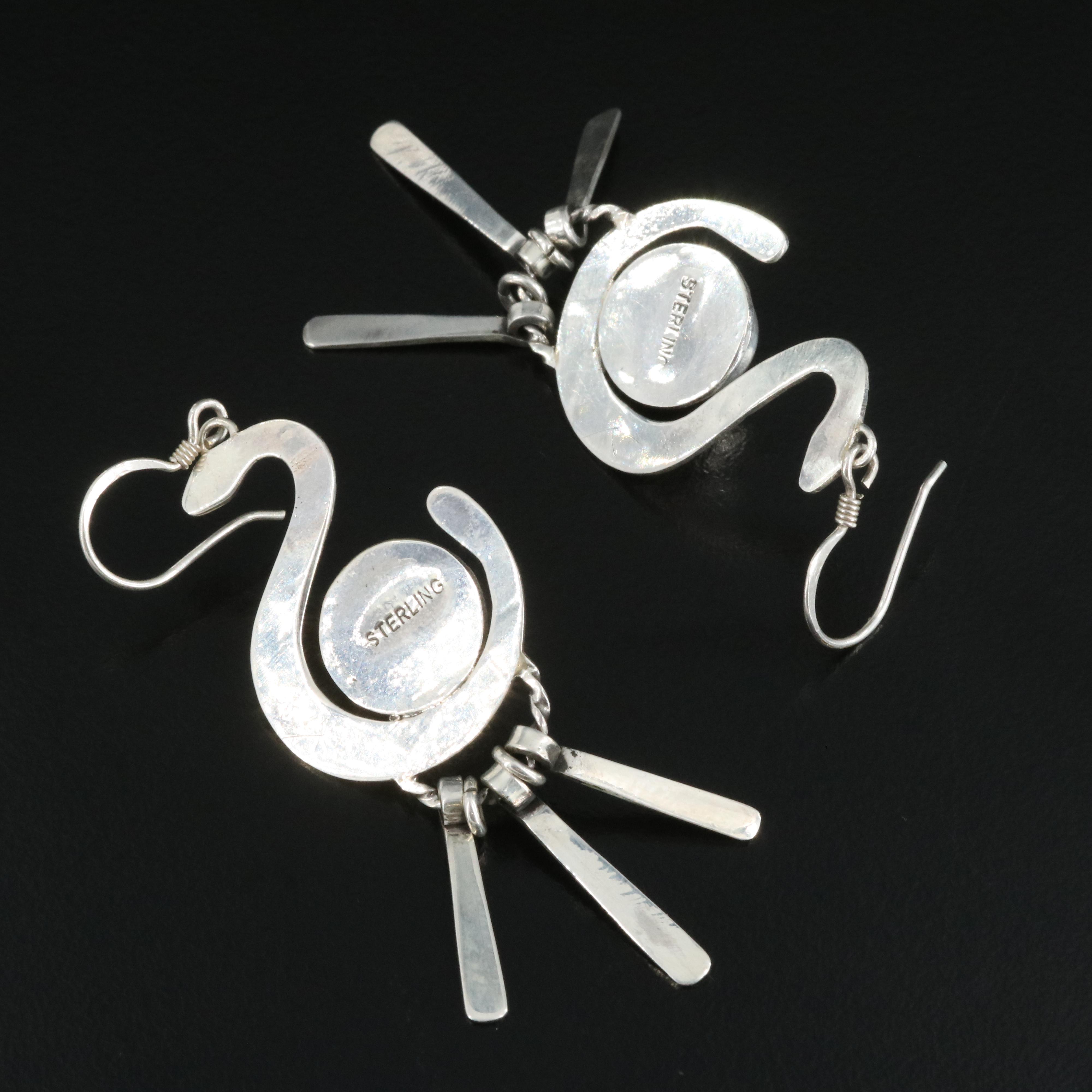 Sterling Turquoise Snake Earrings