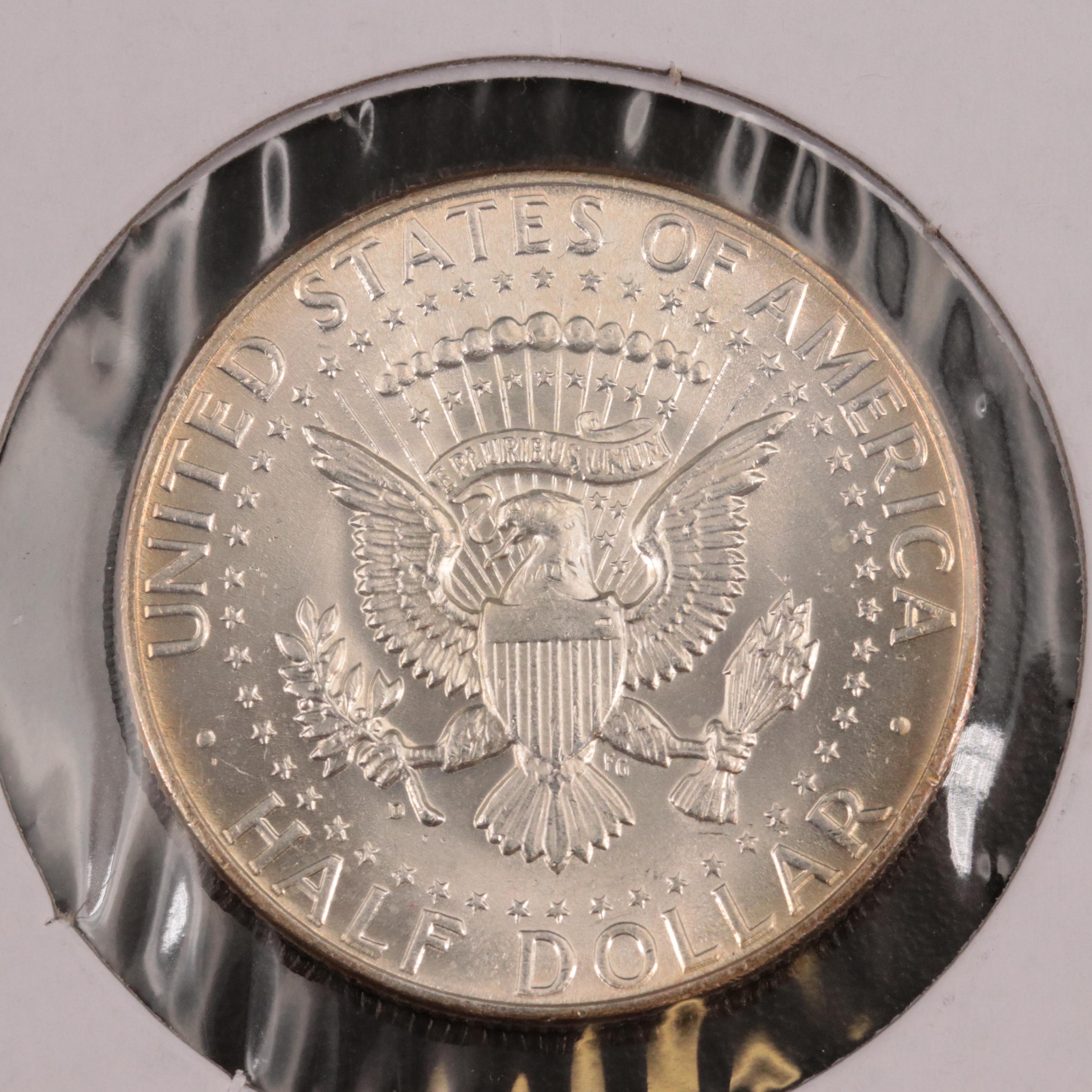 Two Uncirculated Silver Kennedy Half Dollars and 2010-D Hot Springs Quarter