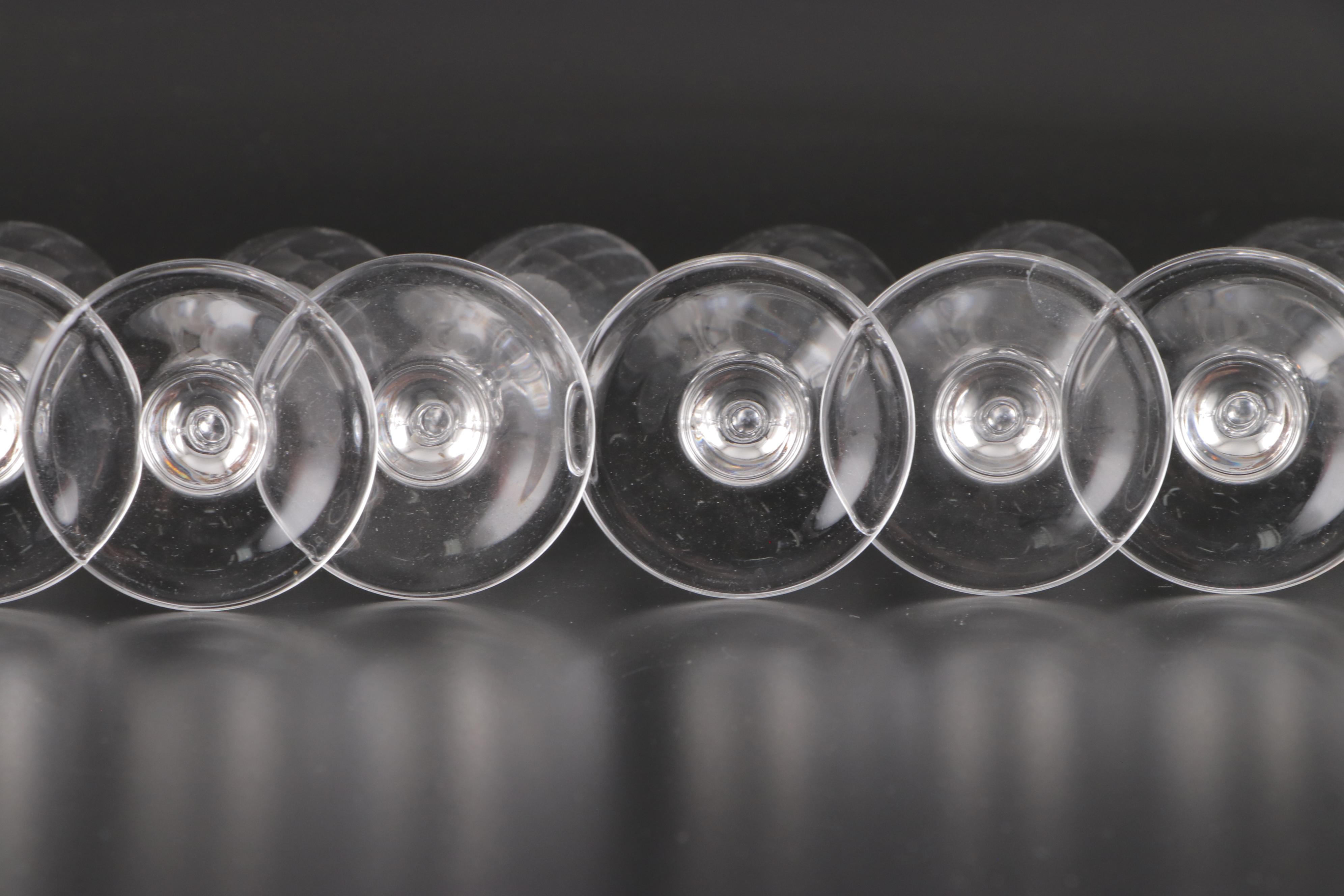 Swirl Optic Bowl Crystal Champagne Flutes and Wine Glasses