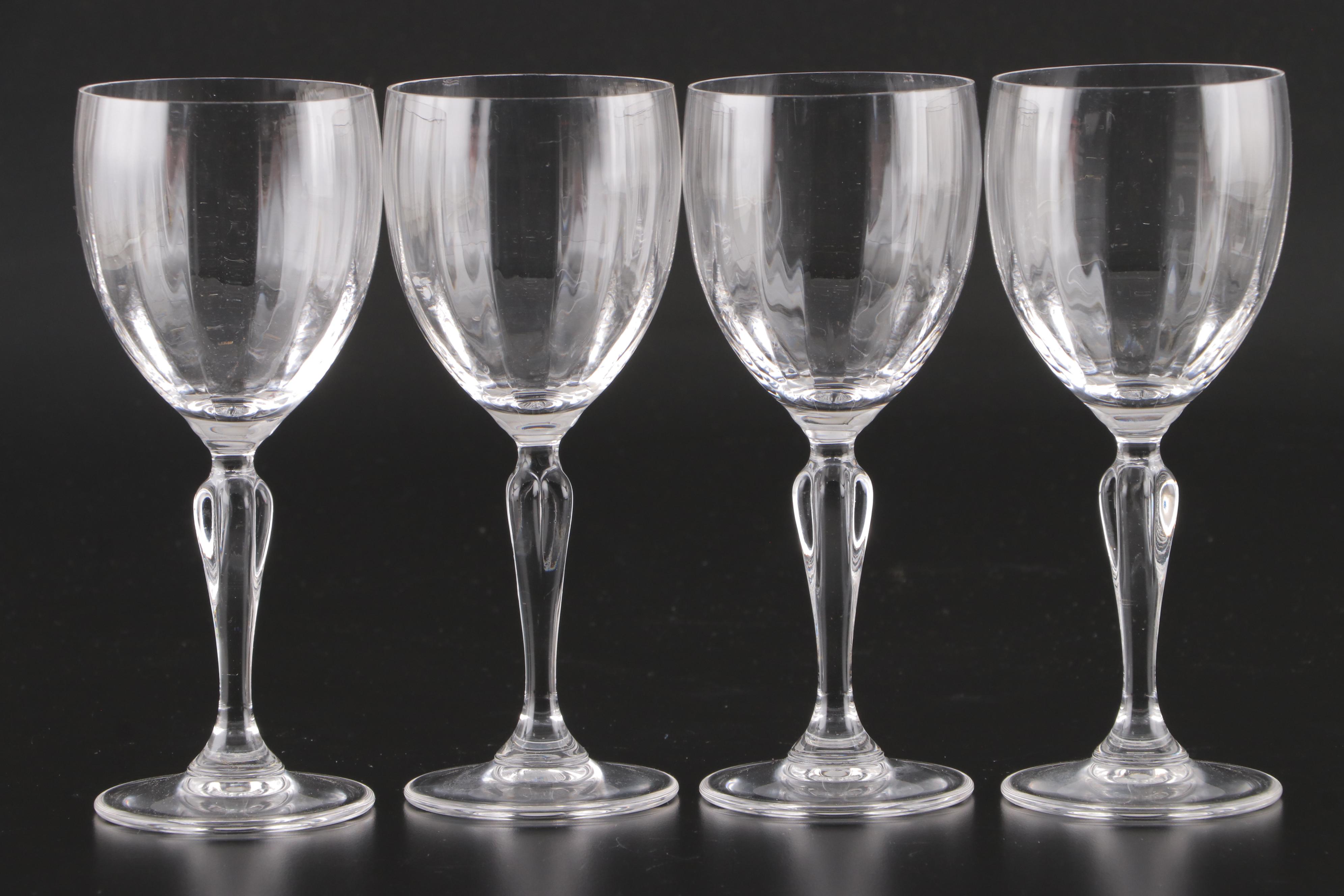 Swirl Optic Bowl Crystal Champagne Flutes and Wine Glasses