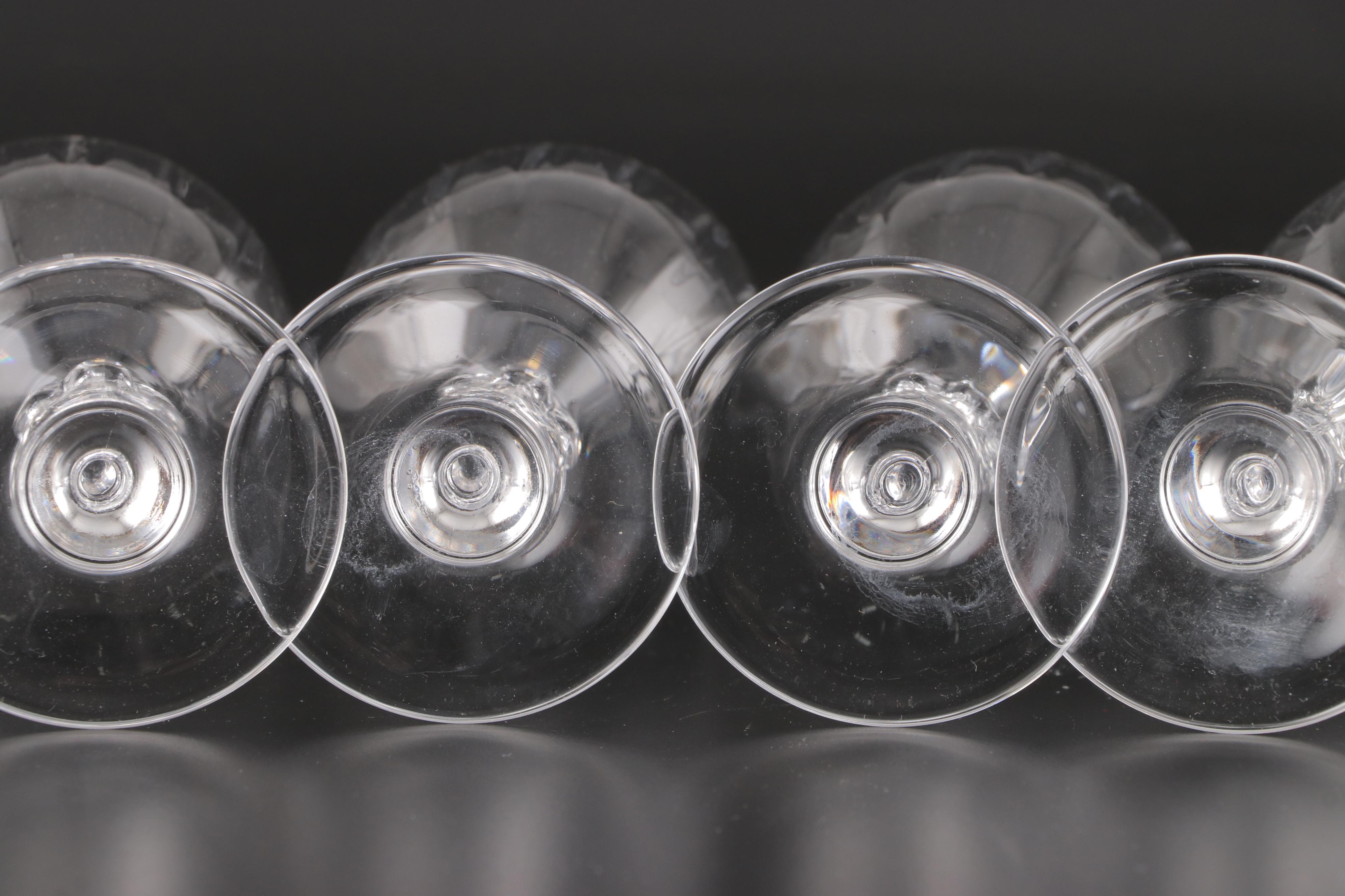 Swirl Optic Bowl Crystal Champagne Flutes and Wine Glasses