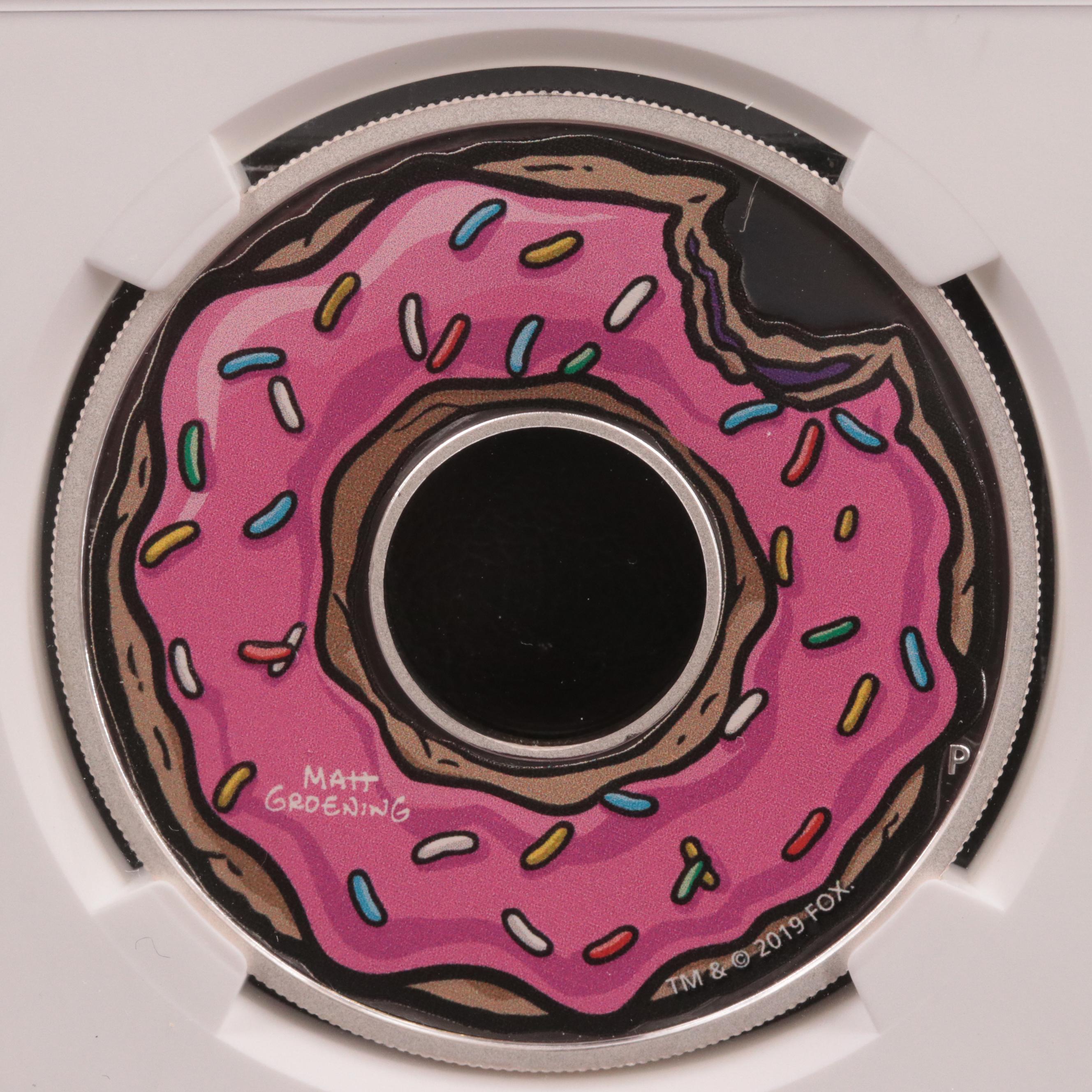 NGC Graded PF70 Ultra Cameo Early Release 2019-P Tuvalu $1 "The Simpsons" Coin