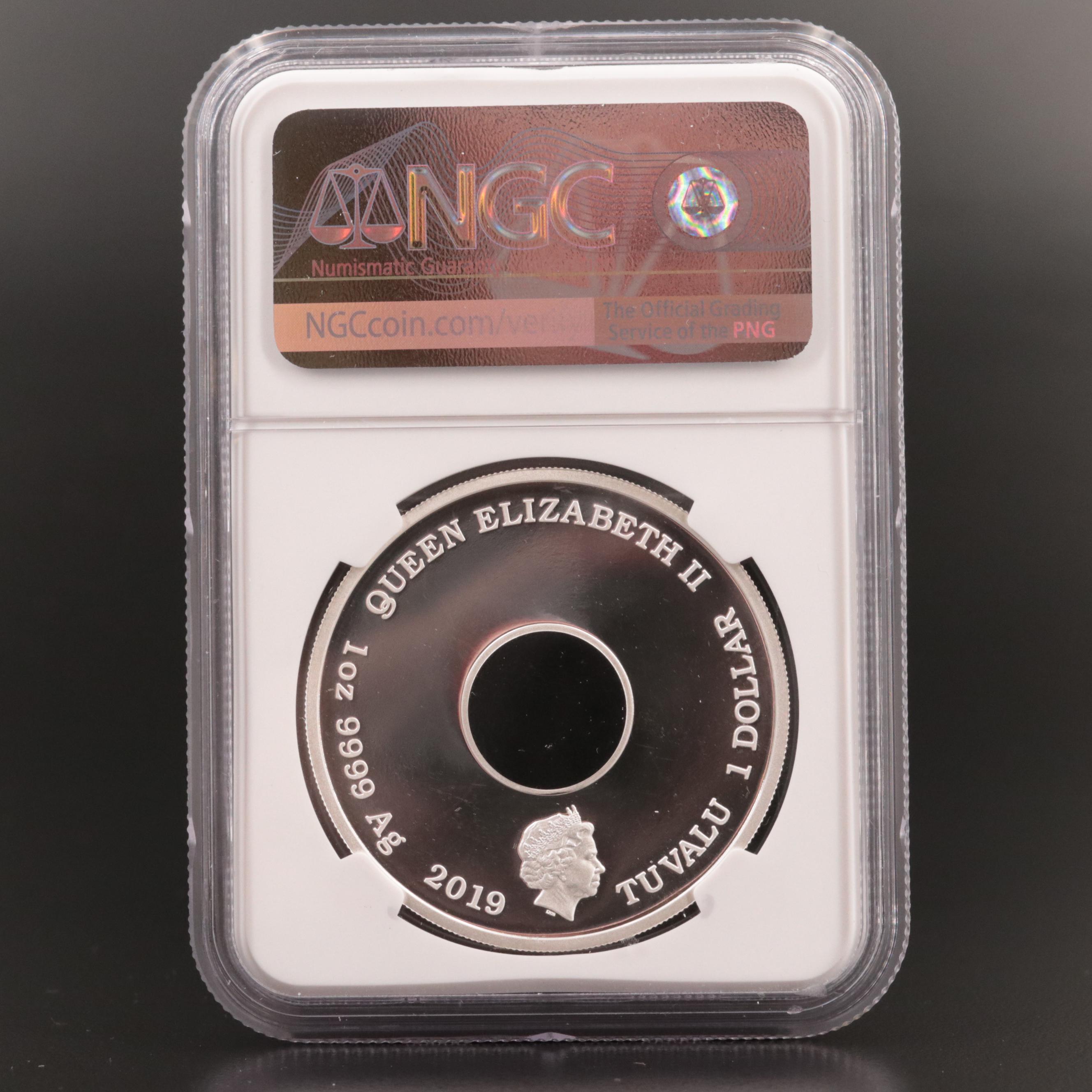 NGC Graded PF70 Ultra Cameo Early Release 2019-P Tuvalu $1 "The Simpsons" Coin