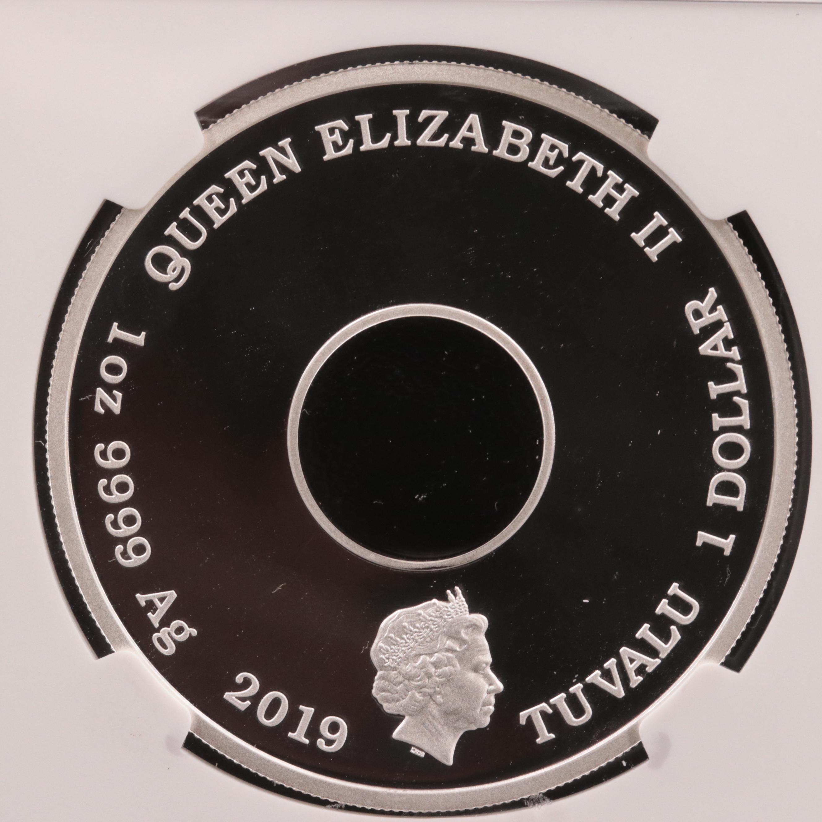 NGC Graded PF70 Ultra Cameo Early Release 2019-P Tuvalu $1 "The Simpsons" Coin