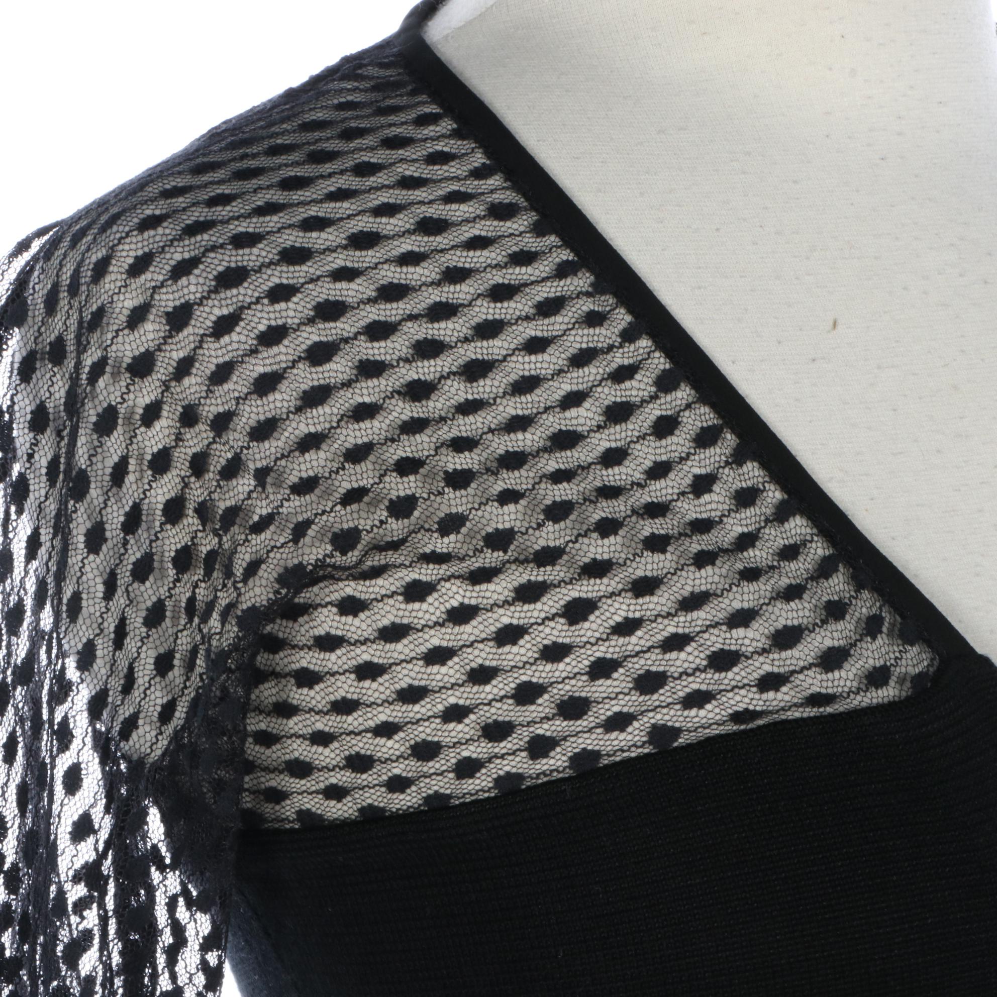 Diane von Furstenberg Zalda Illusion Yoke Wrap Dress with V-Cut Neckline