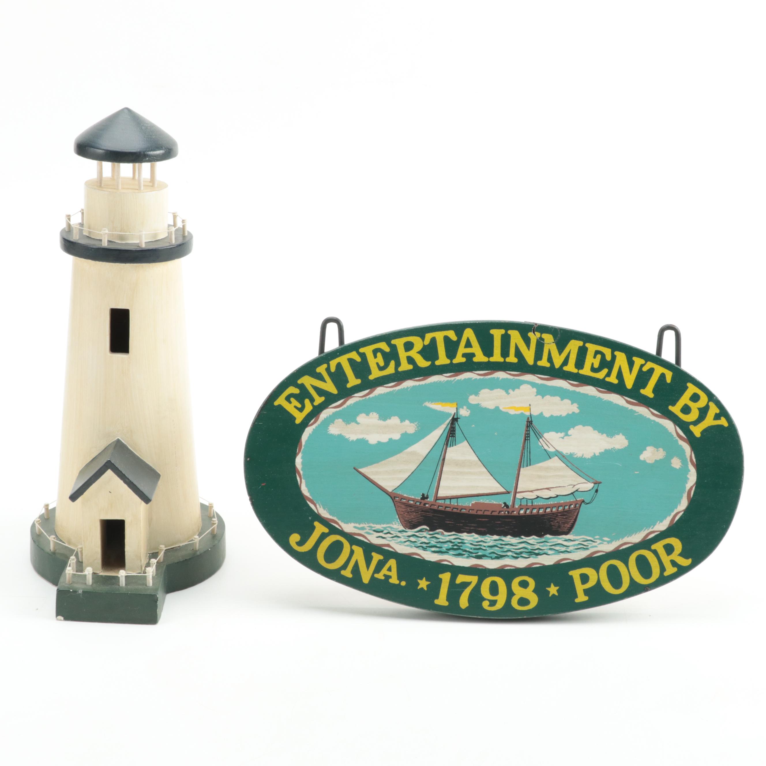 Souvenir Lighthouse Figurines with Other Lighthouse Décor