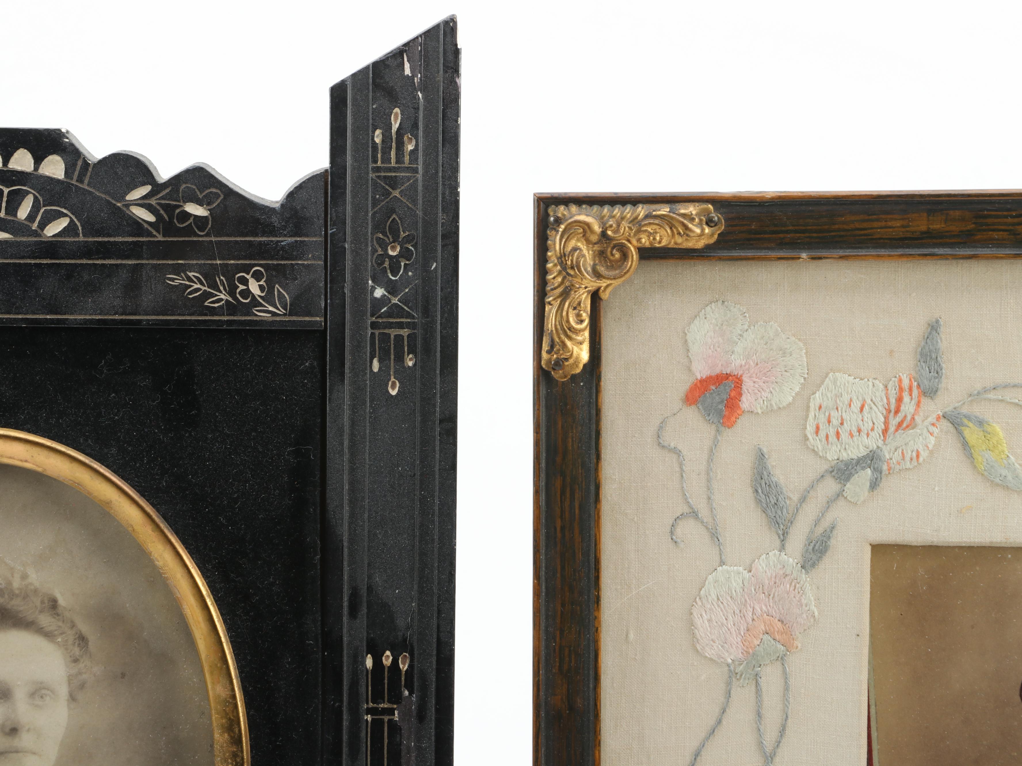 Silver Print Portrait Photographs of Ladies With Sewing Supplies, 19th Century