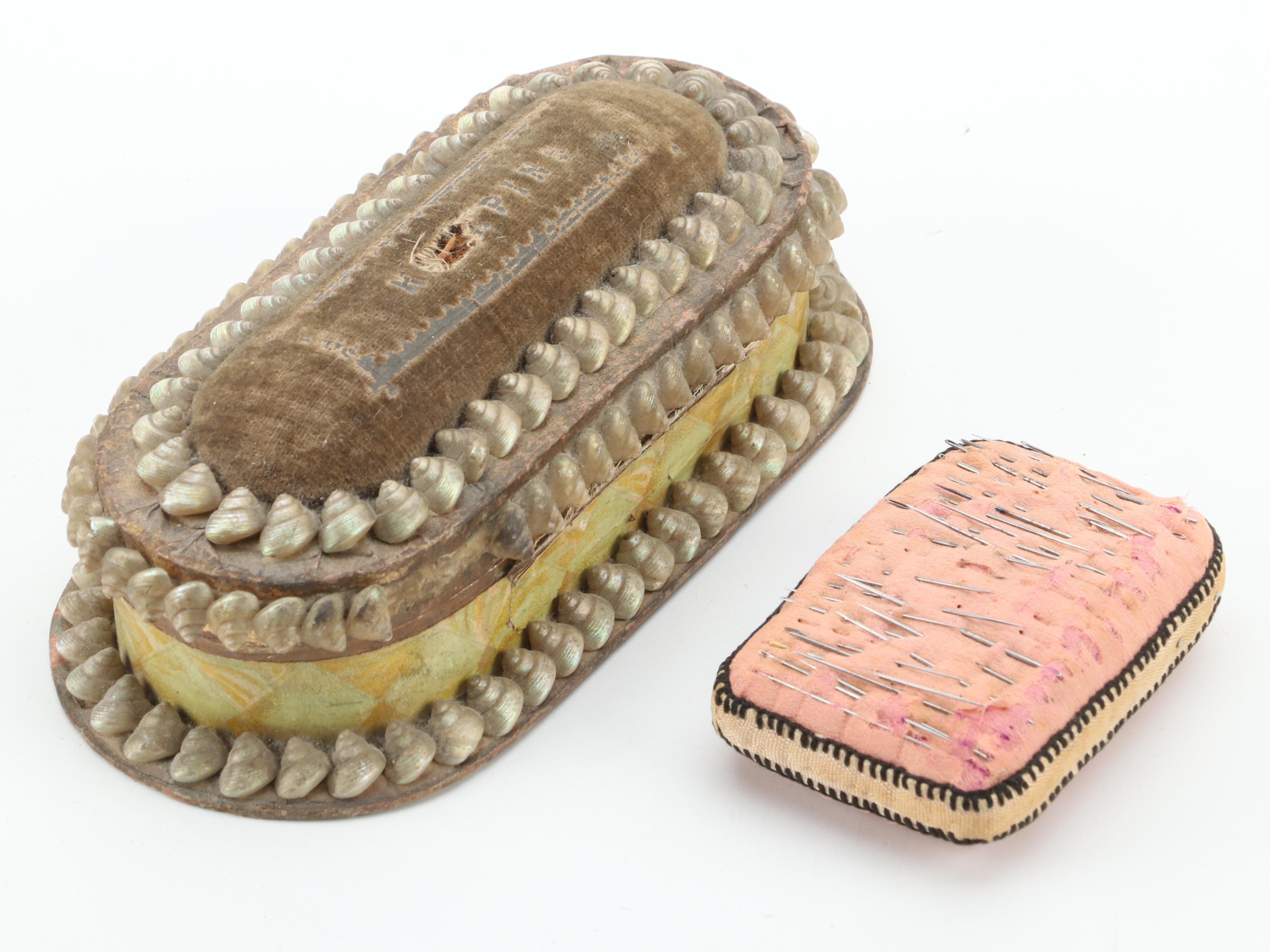 Silver Print Portrait Photographs of Ladies With Sewing Supplies, 19th Century