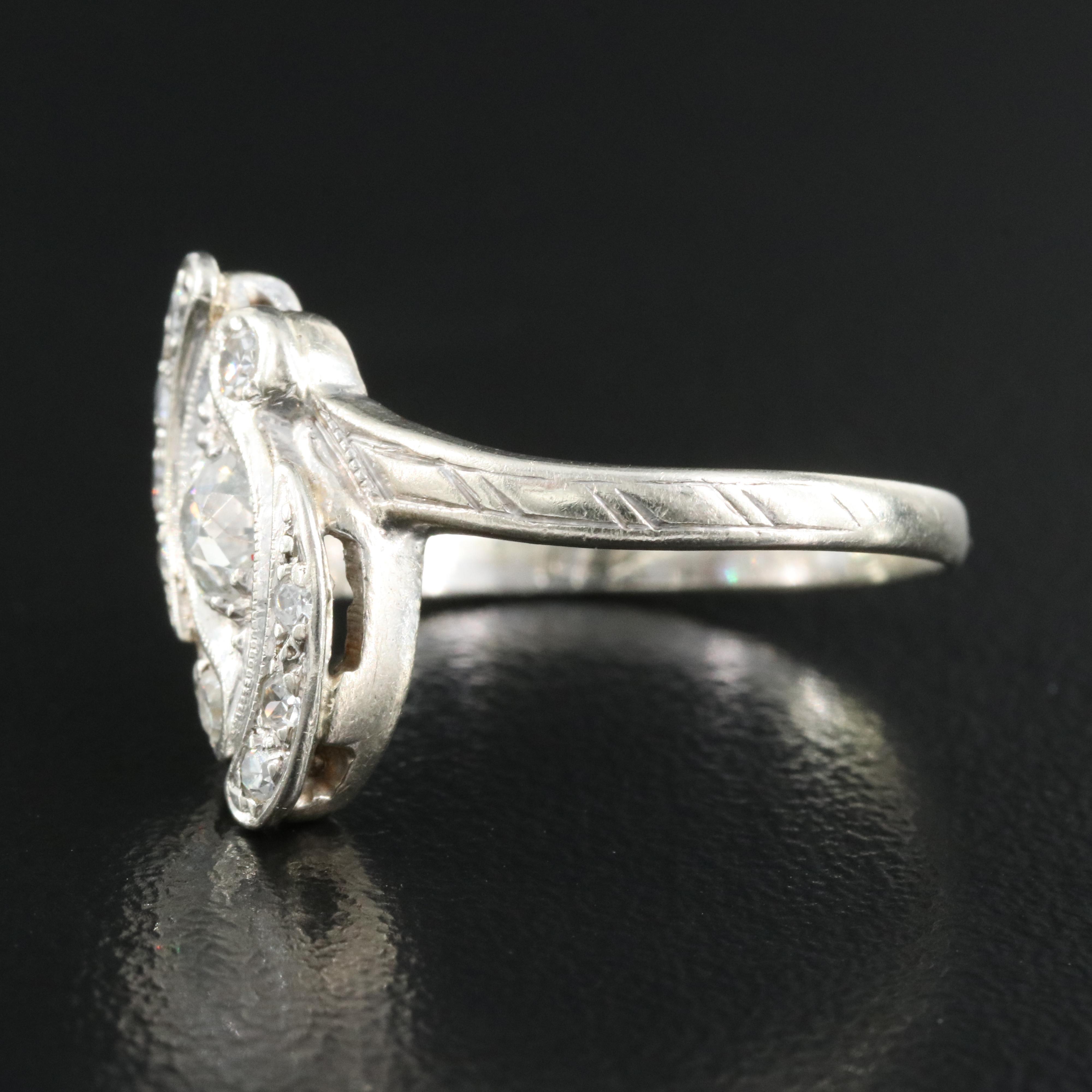 Antique 14K 0.37 CTW Diamond Ring