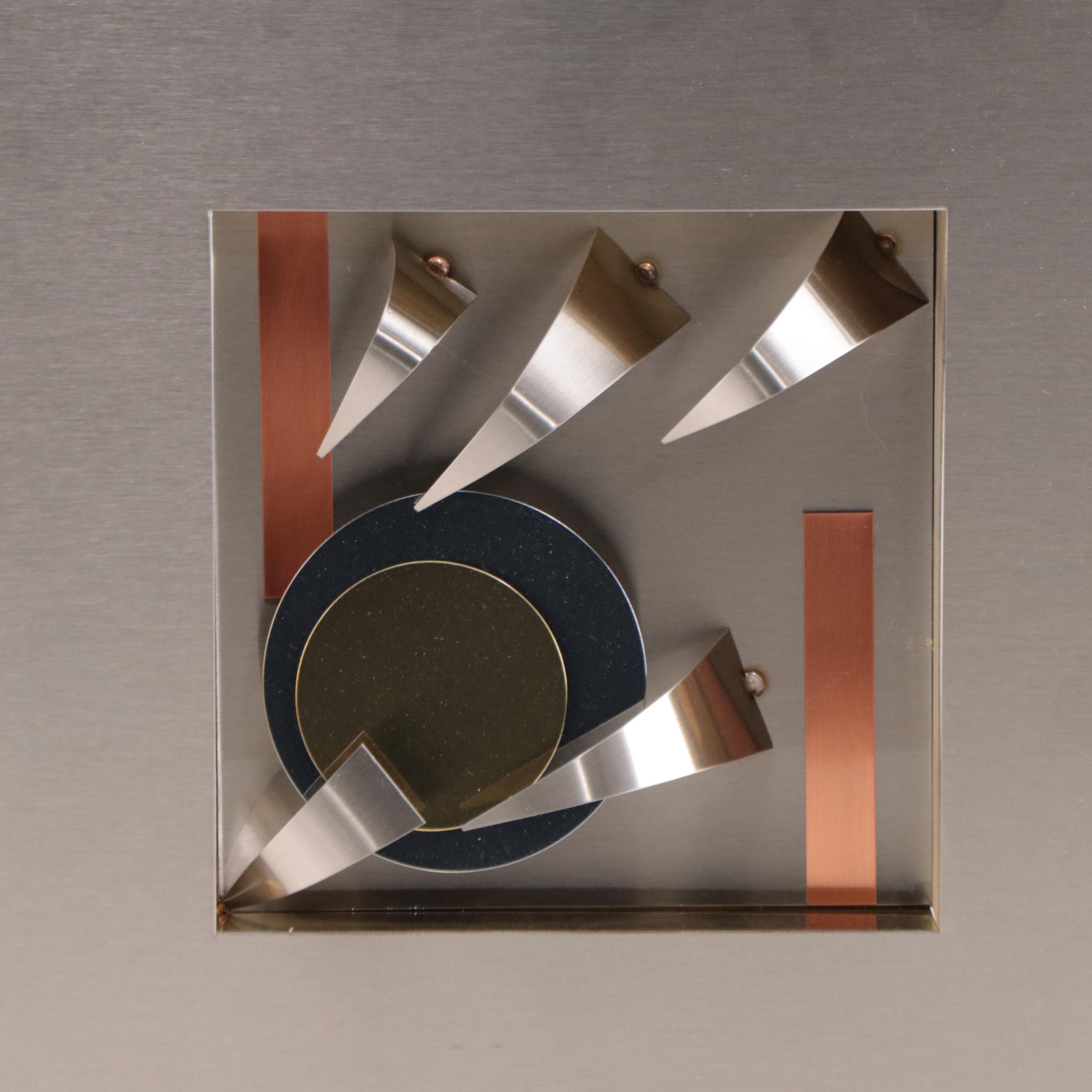 Geometric Metal Relief Wall Sculpture