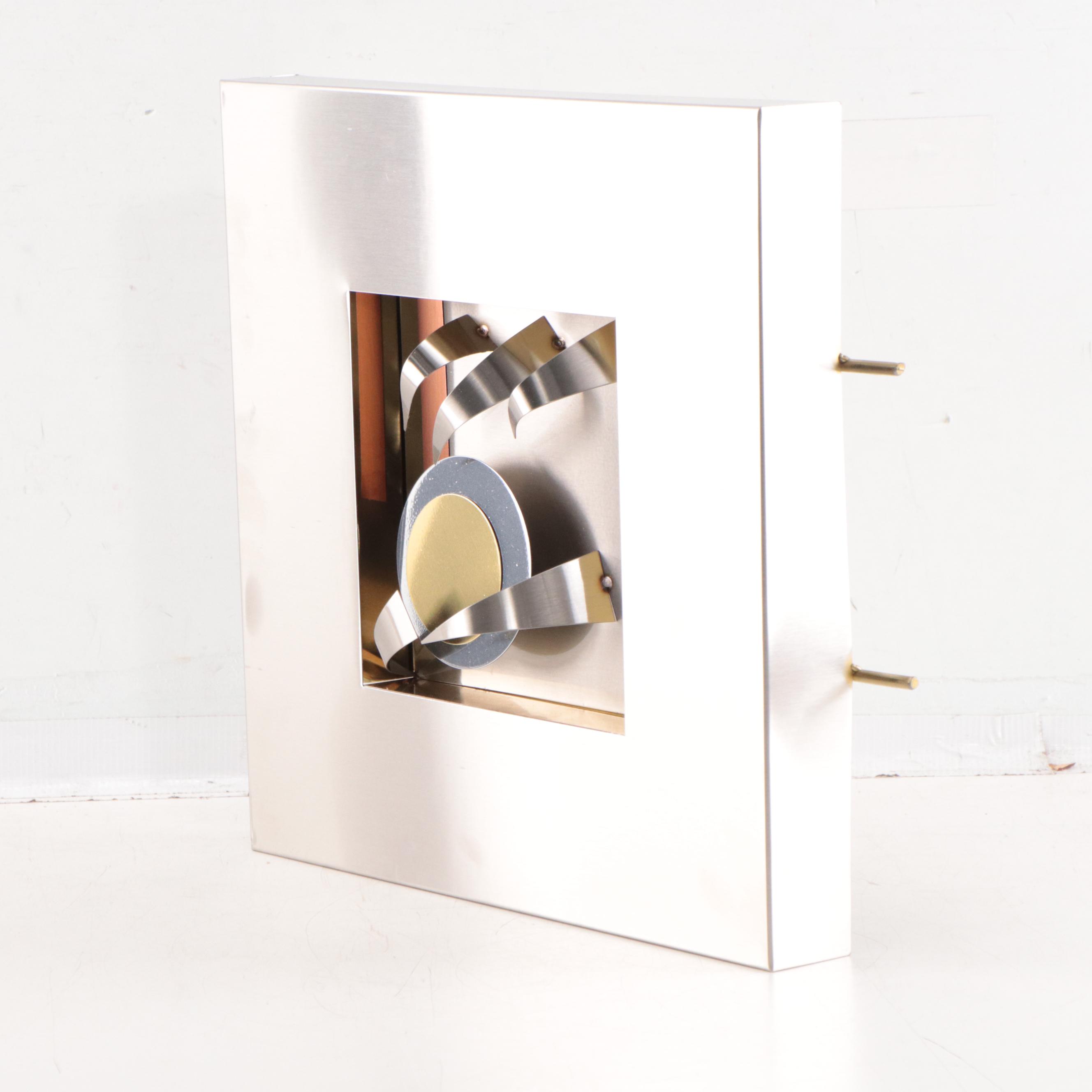 Geometric Metal Relief Wall Sculpture