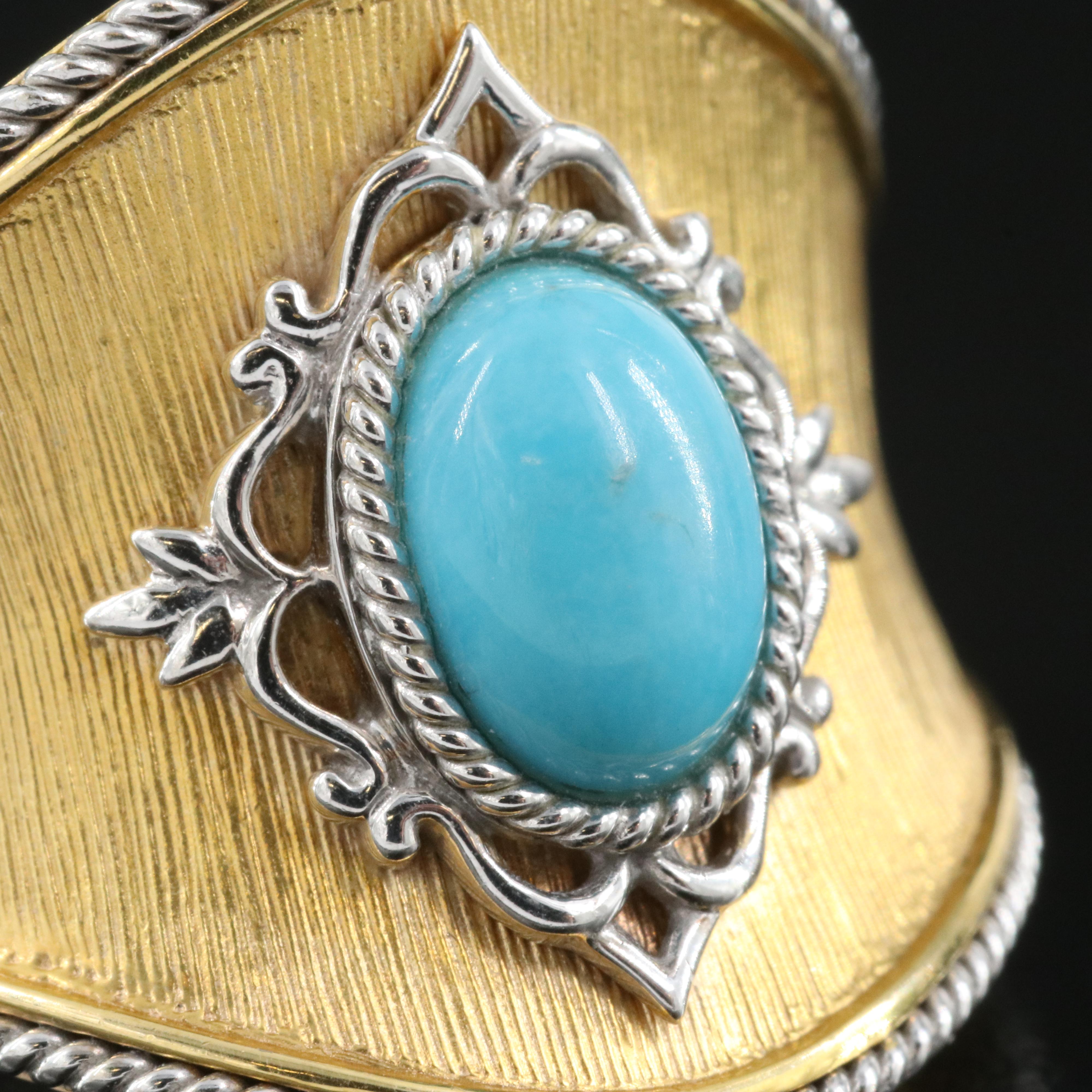 14K Turquoise Saddle Ring