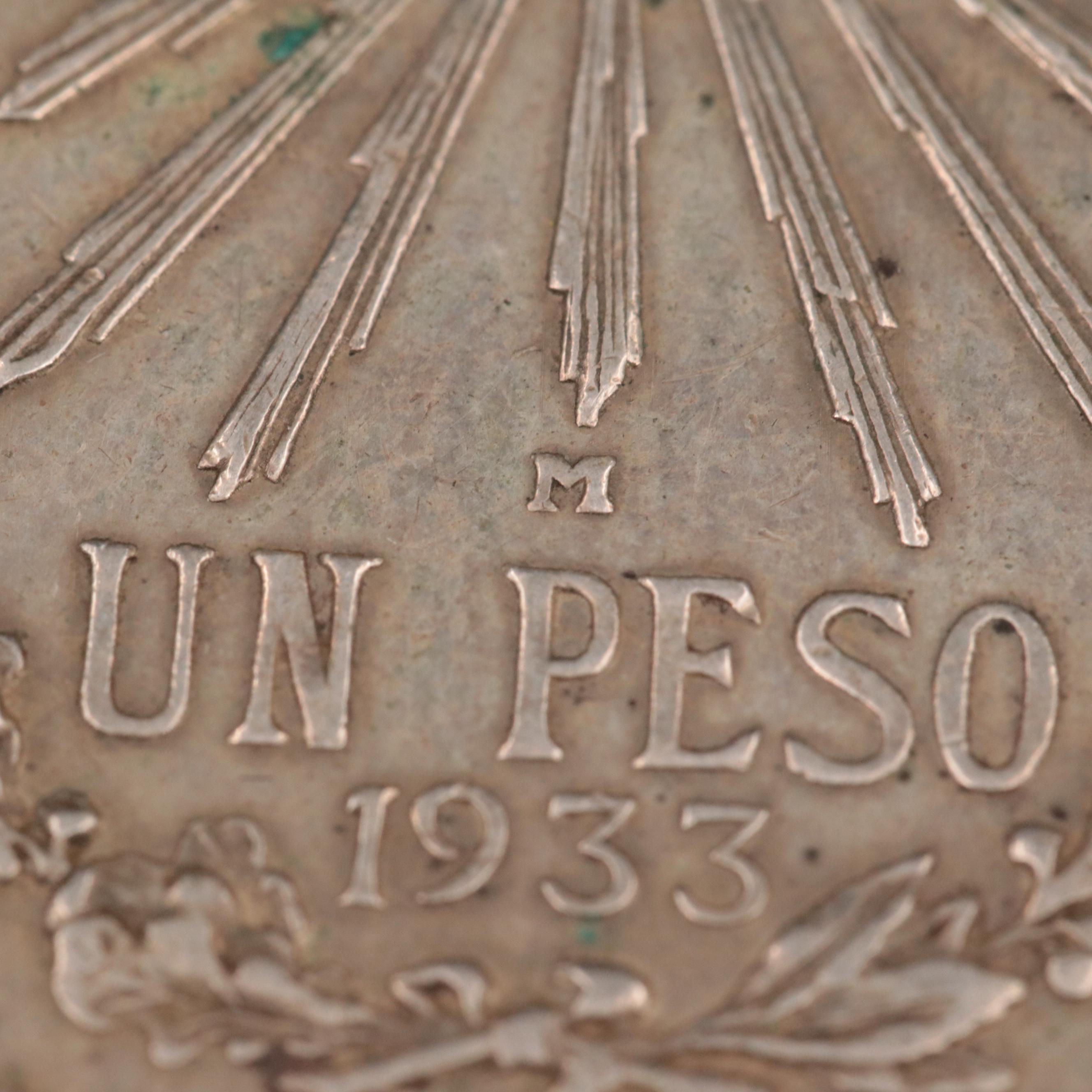 1933 Mexico Silver One Peso