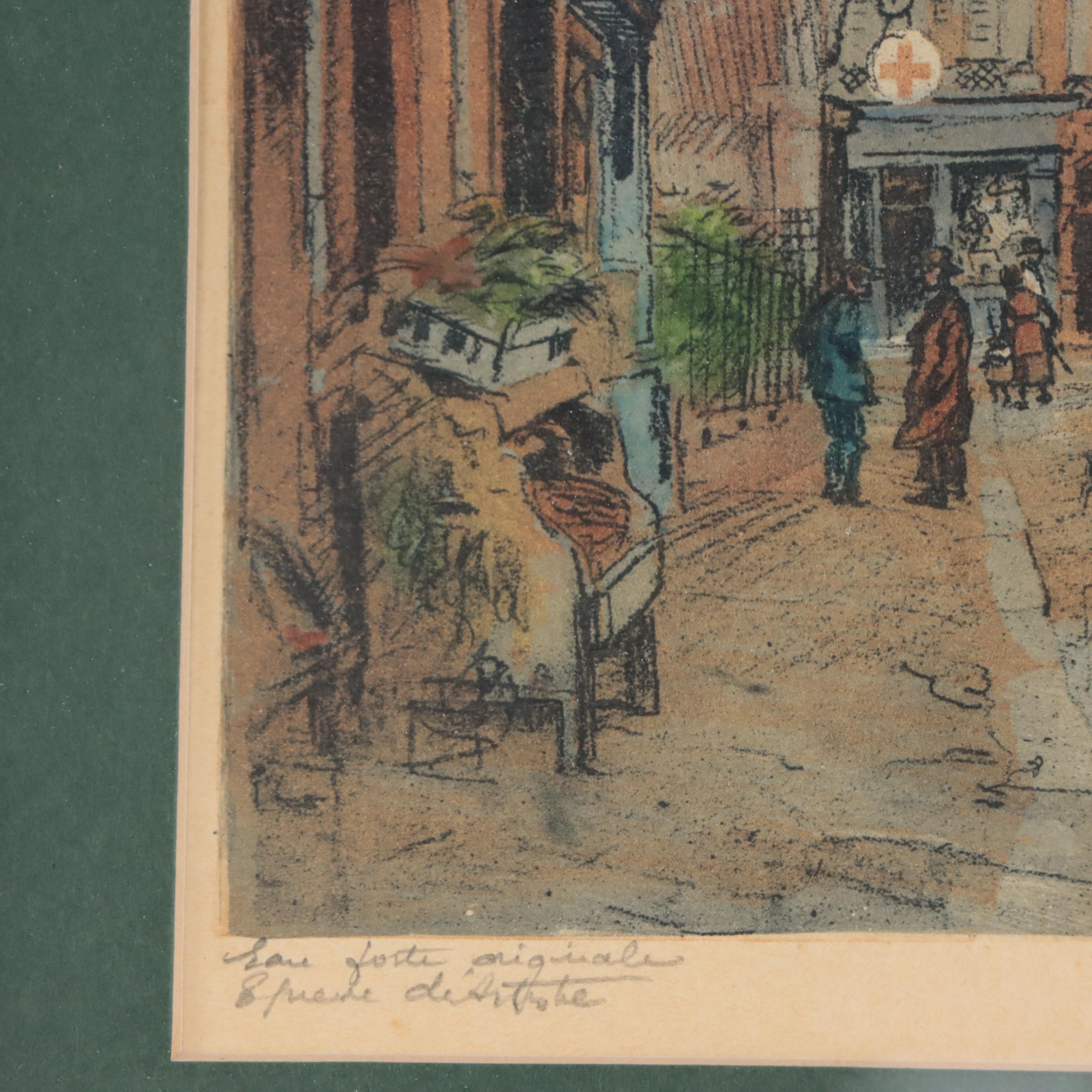 Eugène-Louis Véder Aquatint Etchings of Parisian City Scenes, Circa 1920