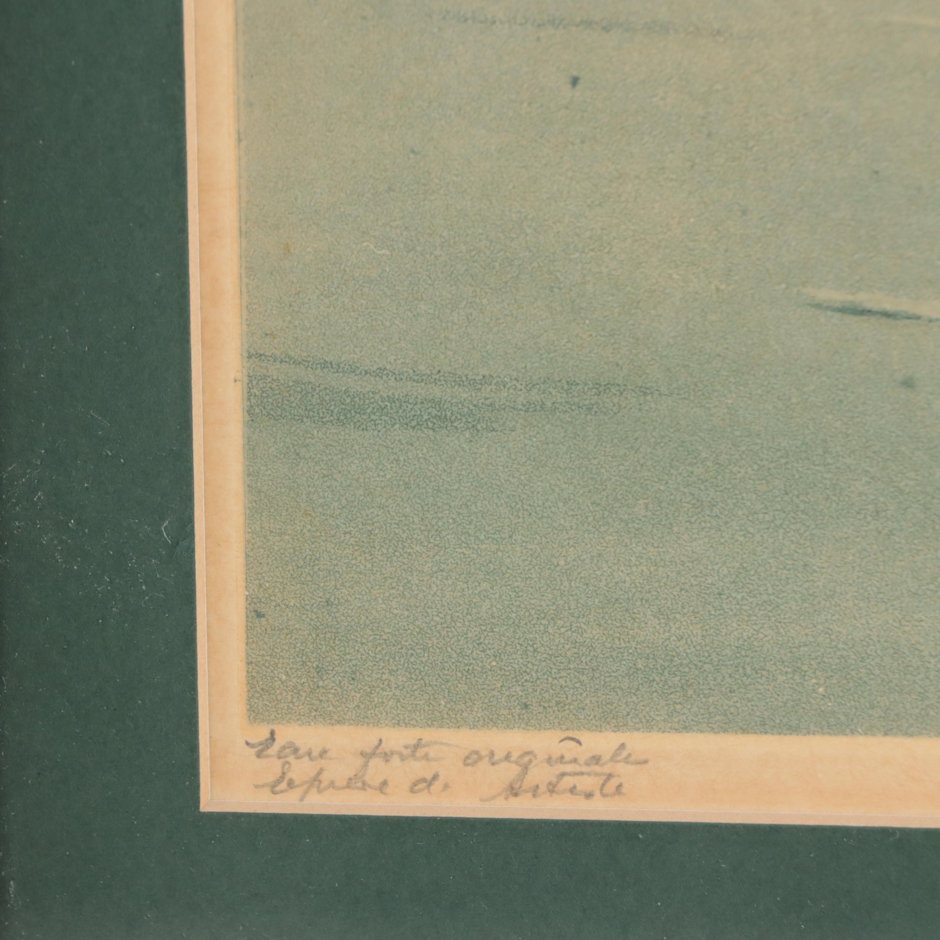 Eugène-Louis Véder Aquatint Etchings of Parisian City Scenes, Circa 1920