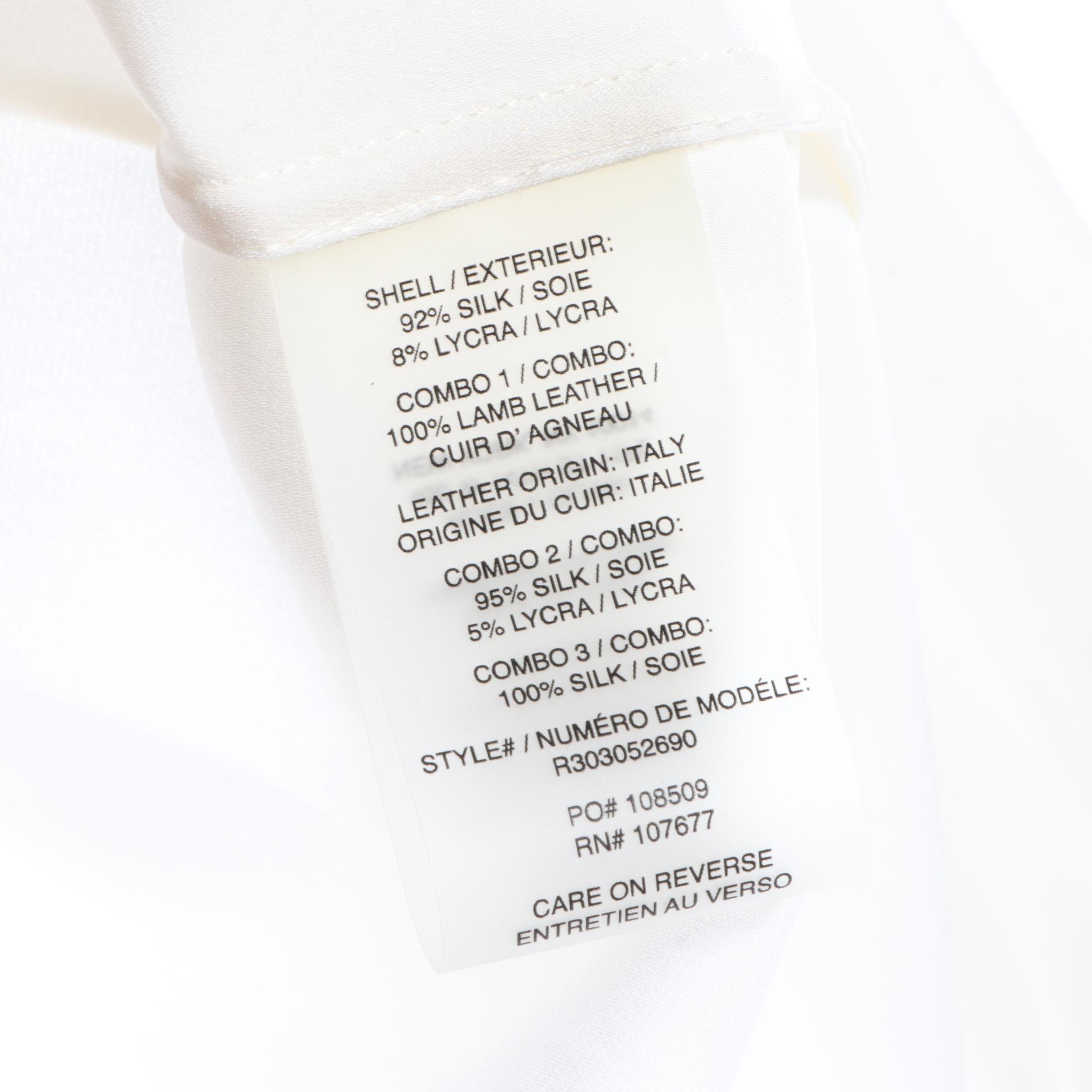 Alice + Olivia Button-Down Shirt with Lambskin Trim and Crepe Trousers