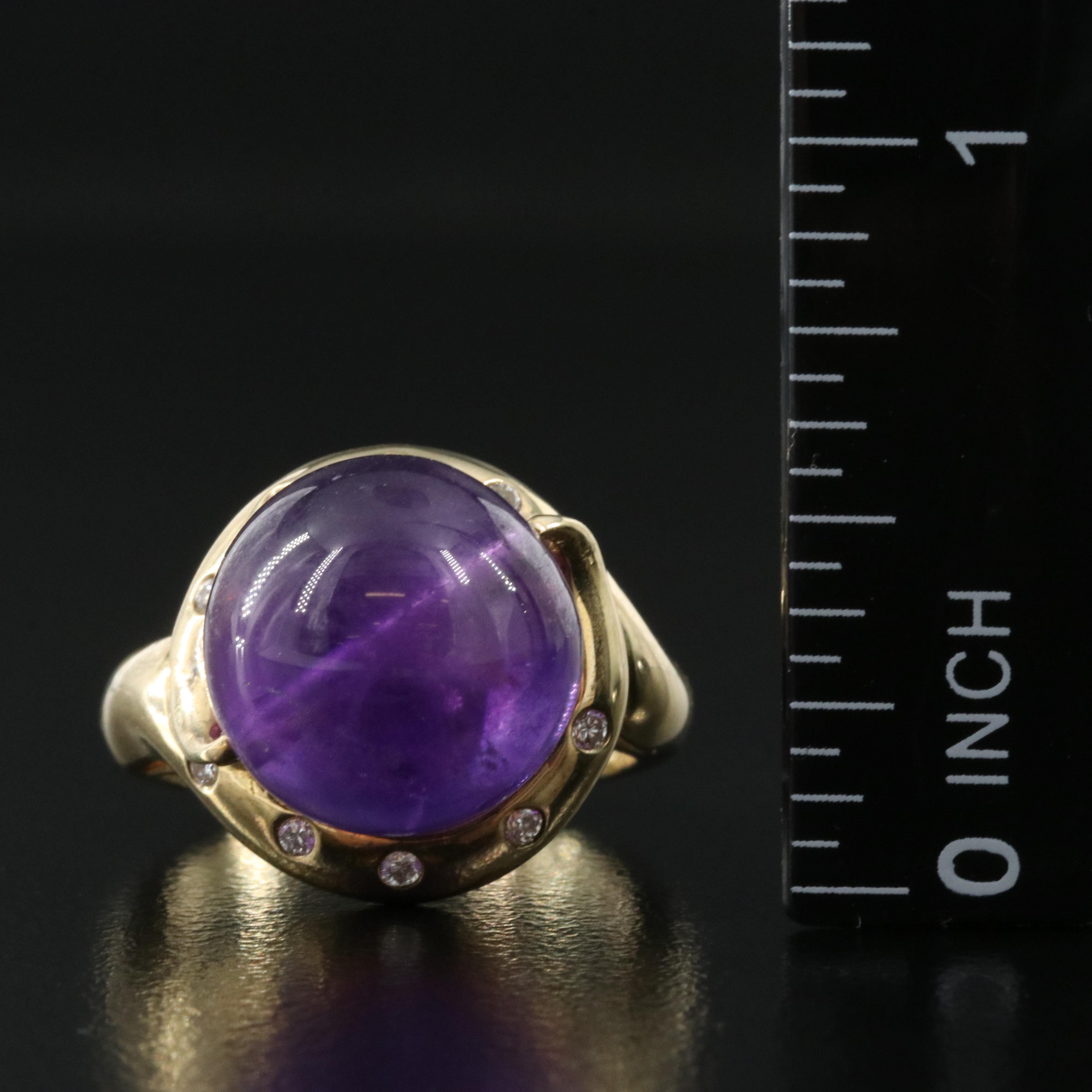 14K Amethyst and Diamond Ring