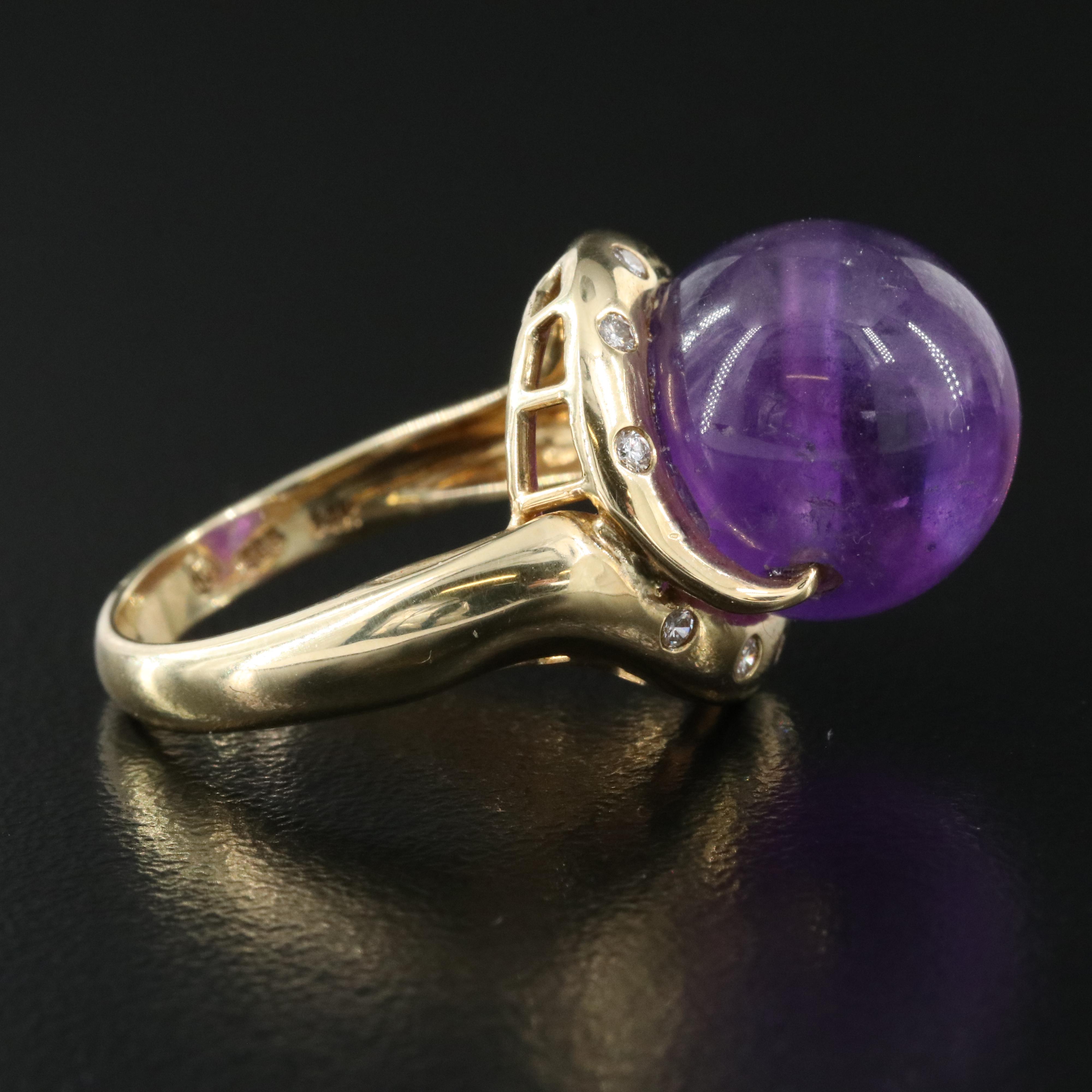 14K Amethyst and Diamond Ring