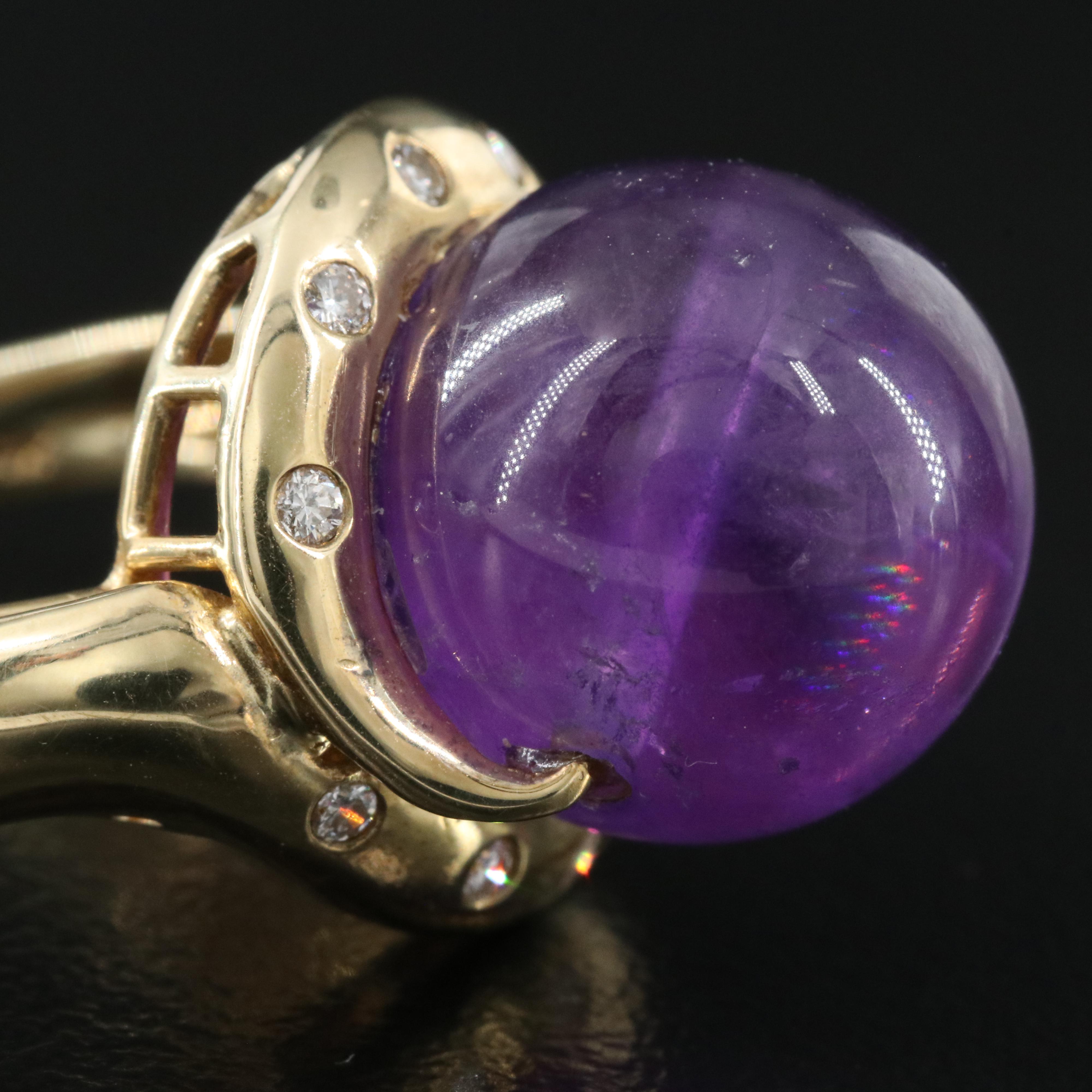 14K Amethyst and Diamond Ring