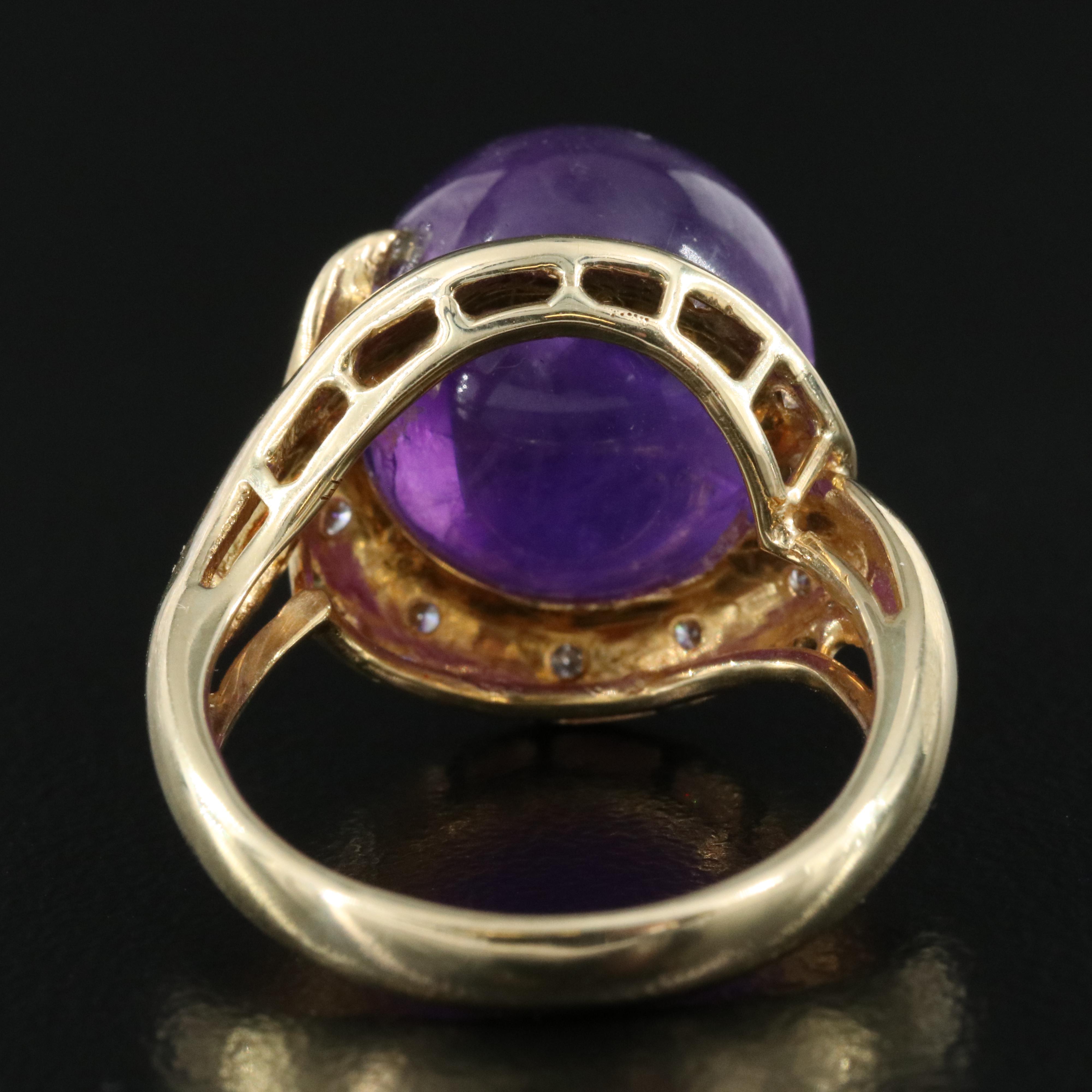 14K Amethyst and Diamond Ring