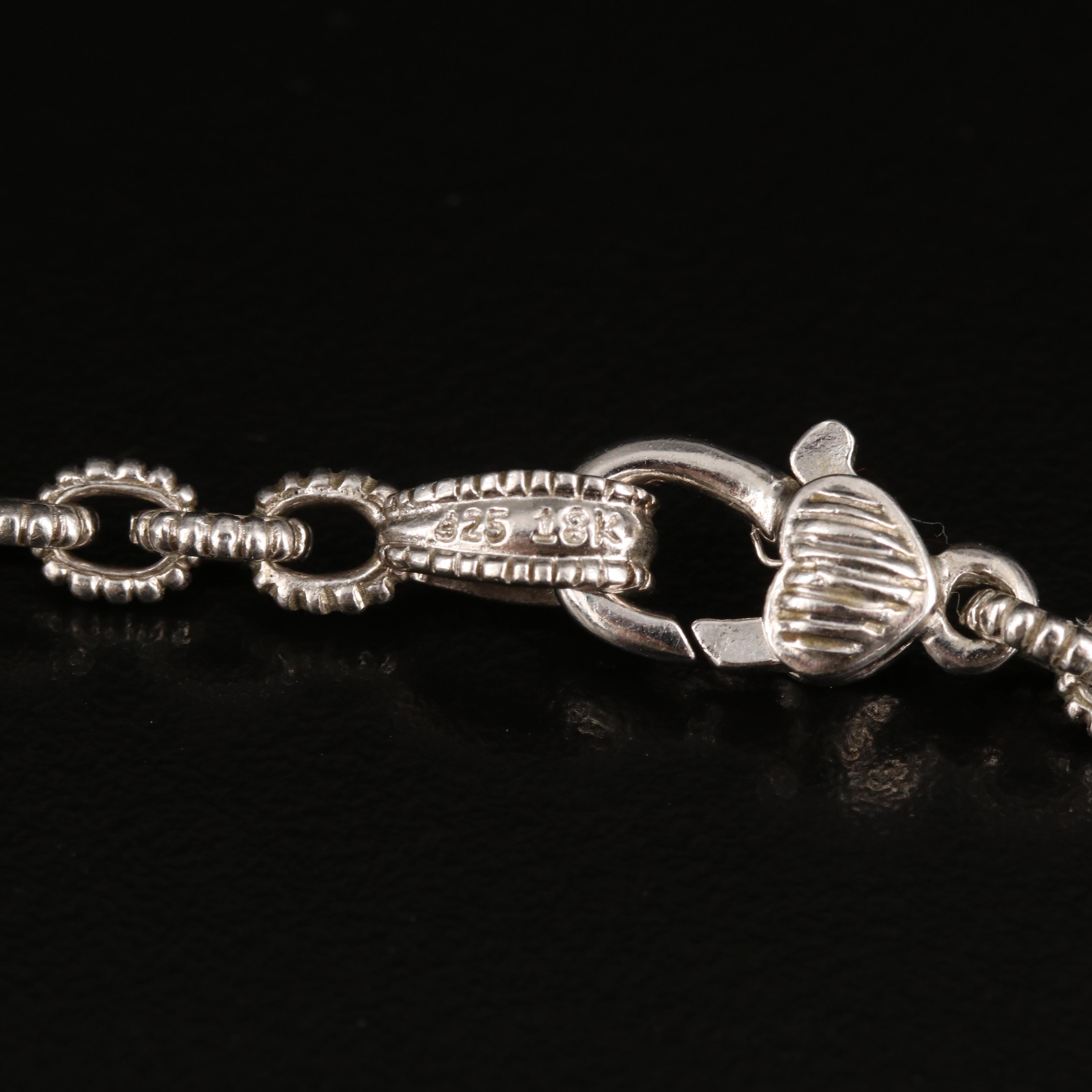 Judith Jack Sterling Black Onyx Necklace with 18K Accents