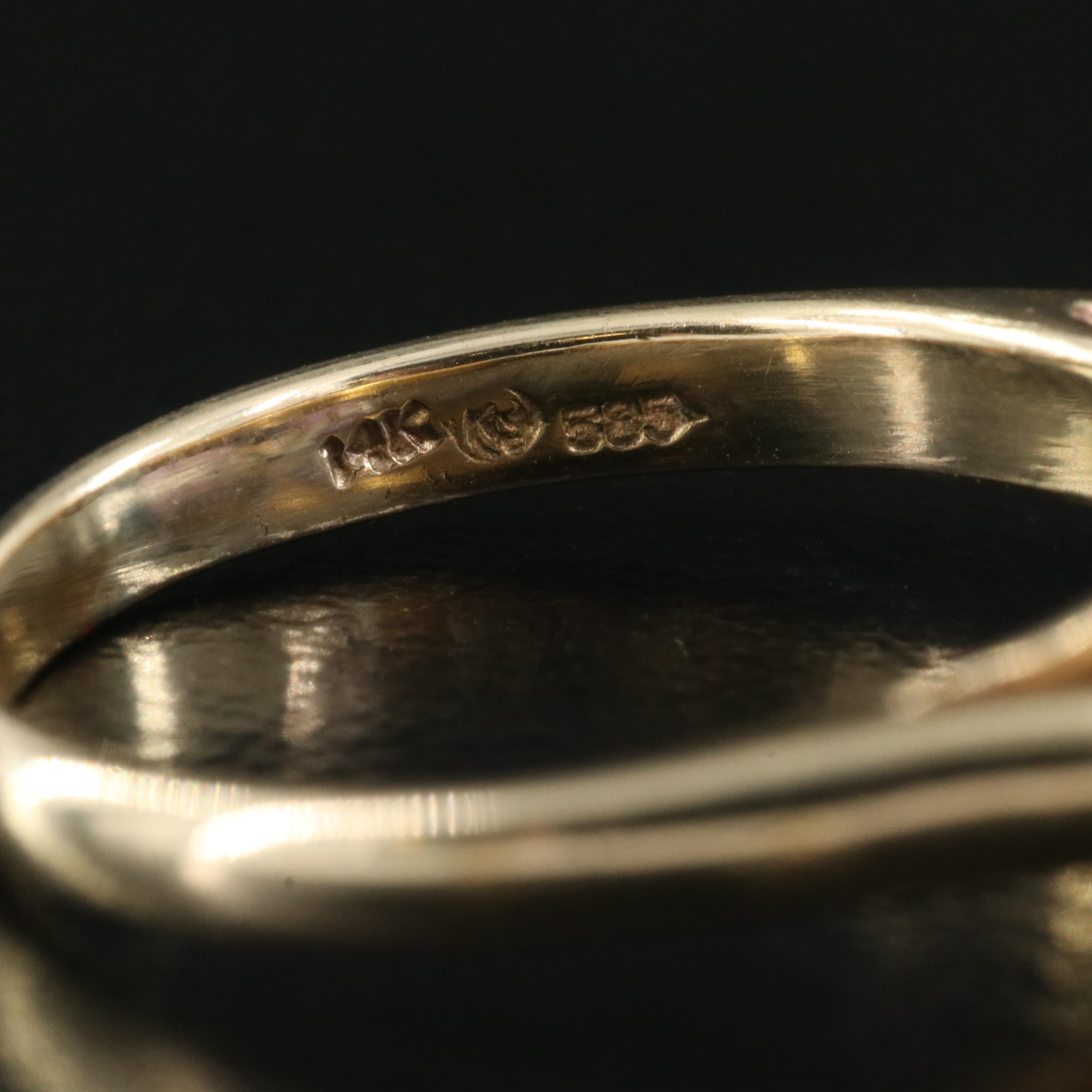 14K Amethyst and Diamond East-West Ring