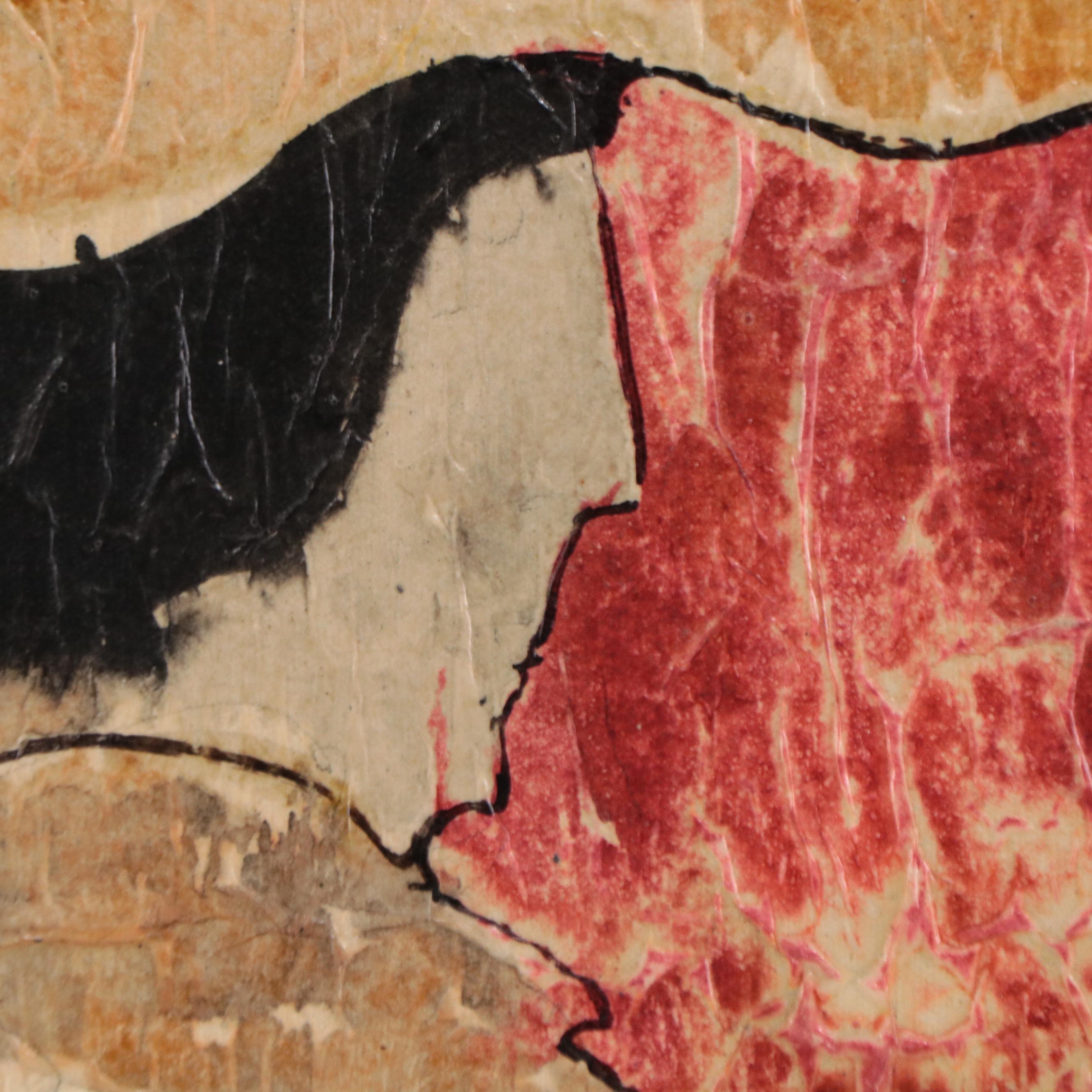 Yves Leduc Mixed Media Painting of Figure, Circa 1970