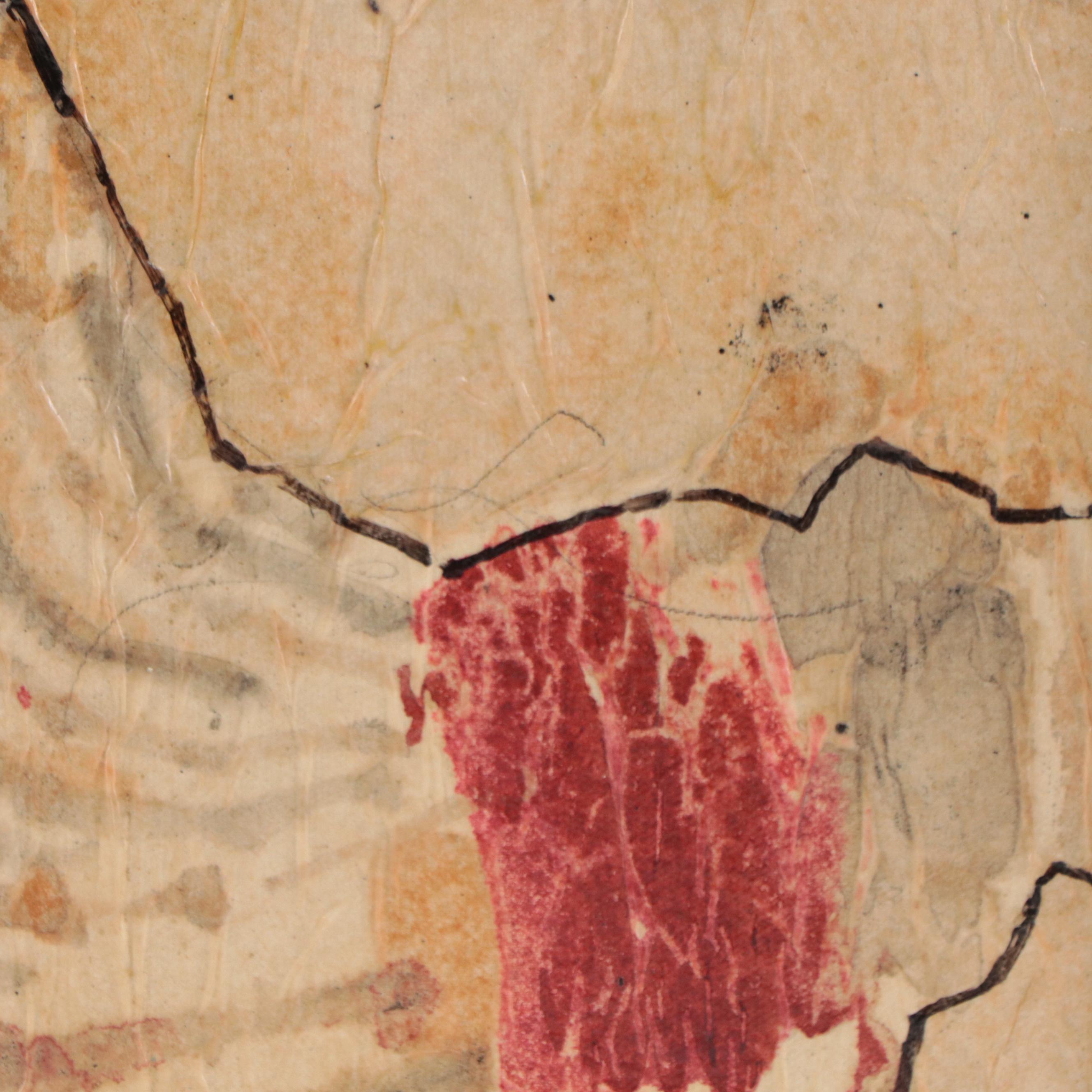 Yves Leduc Mixed Media Painting of Figure, Circa 1970