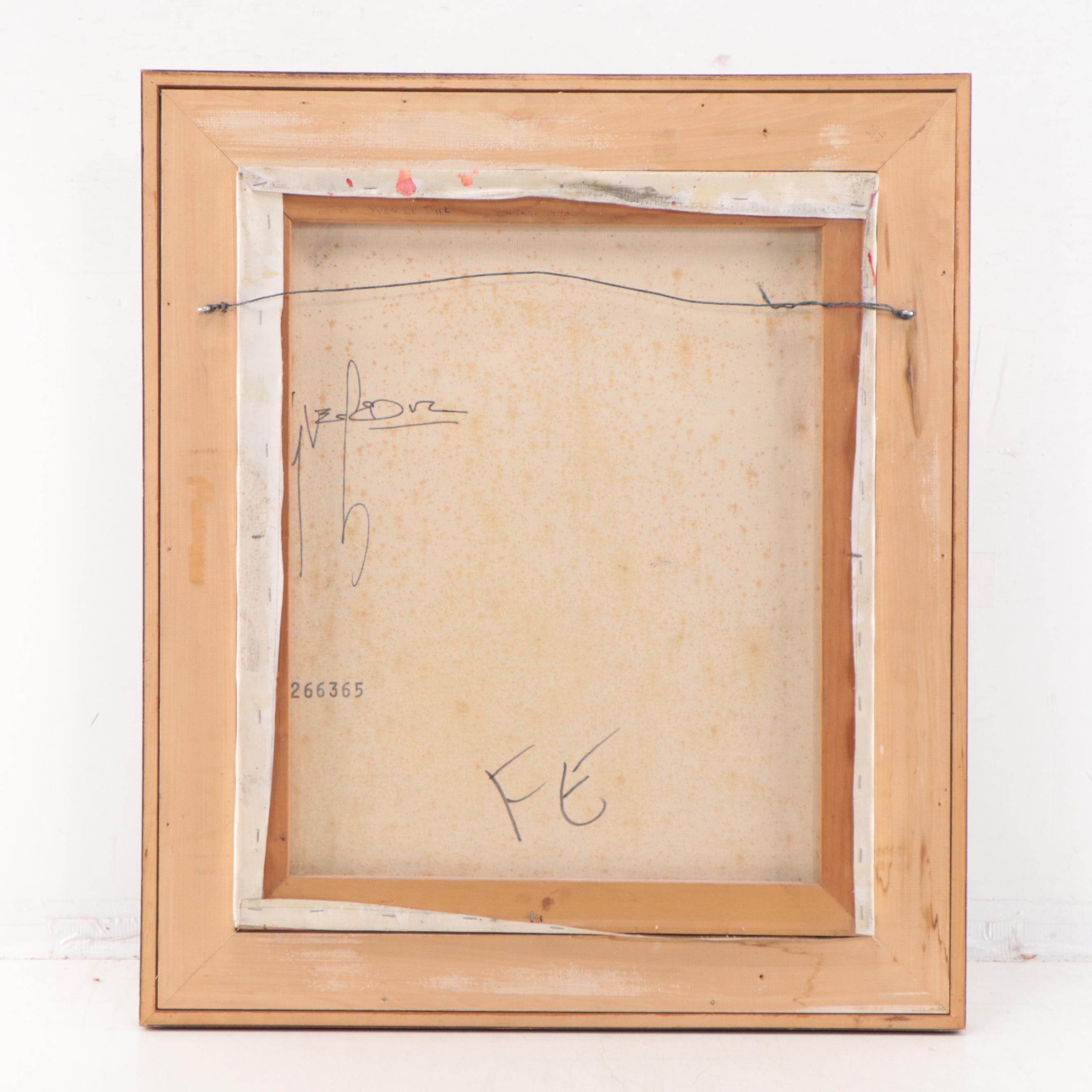 Yves Leduc Mixed Media Painting of Figure, Circa 1970