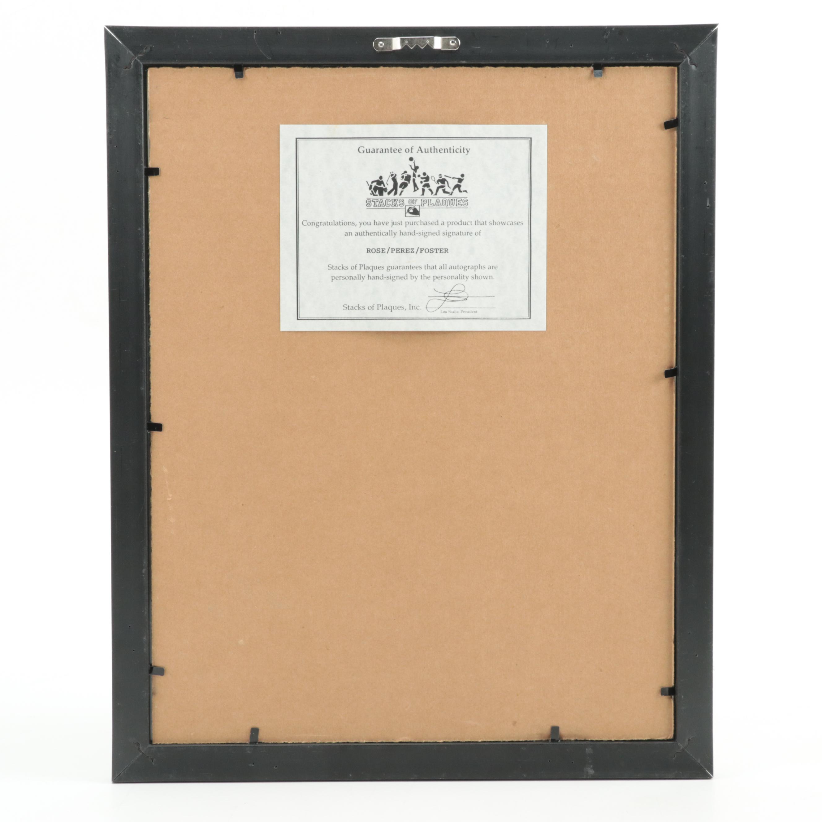 Rose, Foster, Pérez Signed 1976 Cincinnati Reds World Series Yearbook Giclée