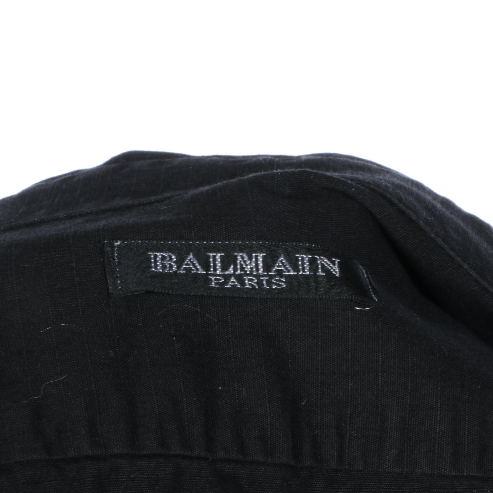 Balmain Eagle Logo Button-Up Shirt with Embroidered Patch