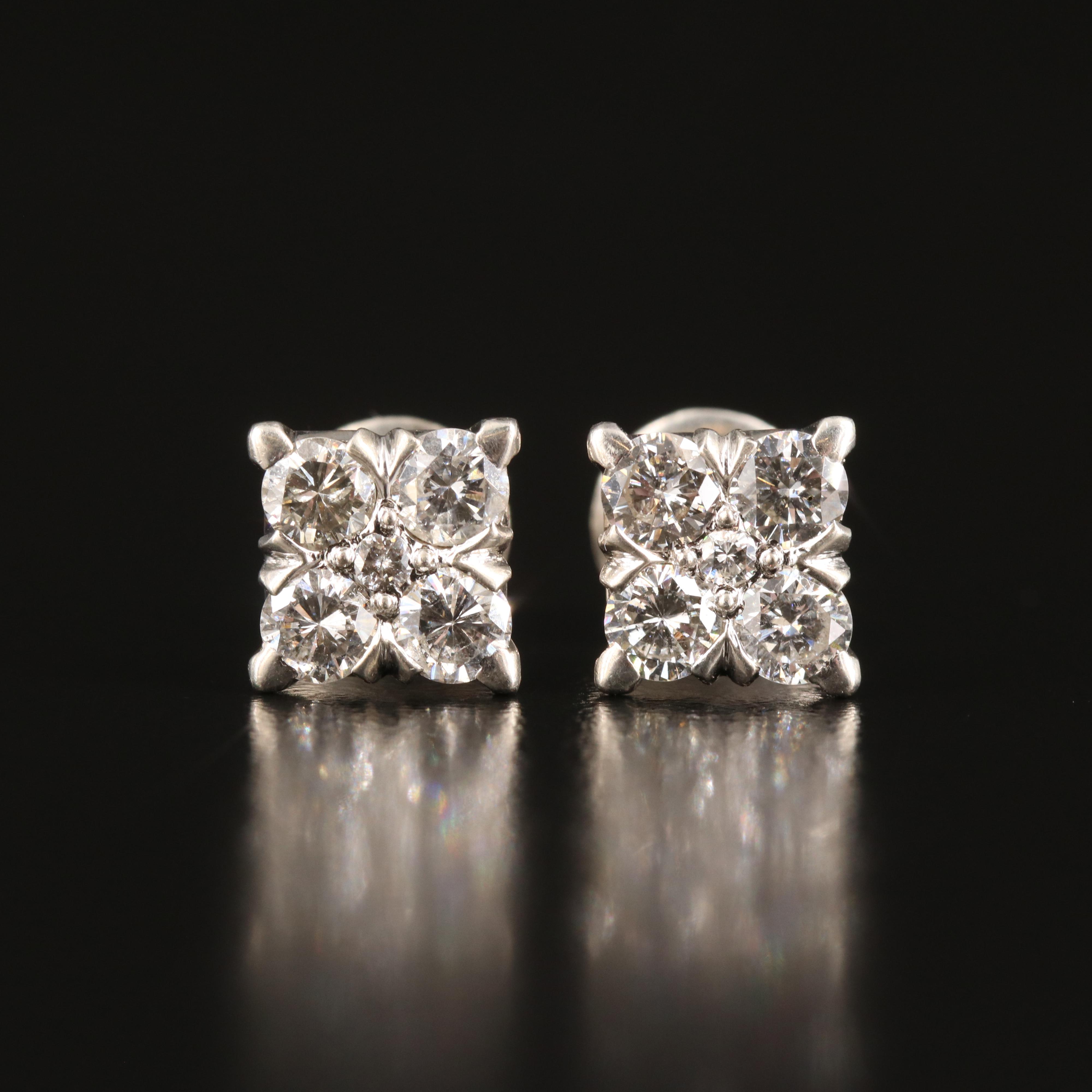 Sterling 1.41 CTW Diamond Stud Earrings