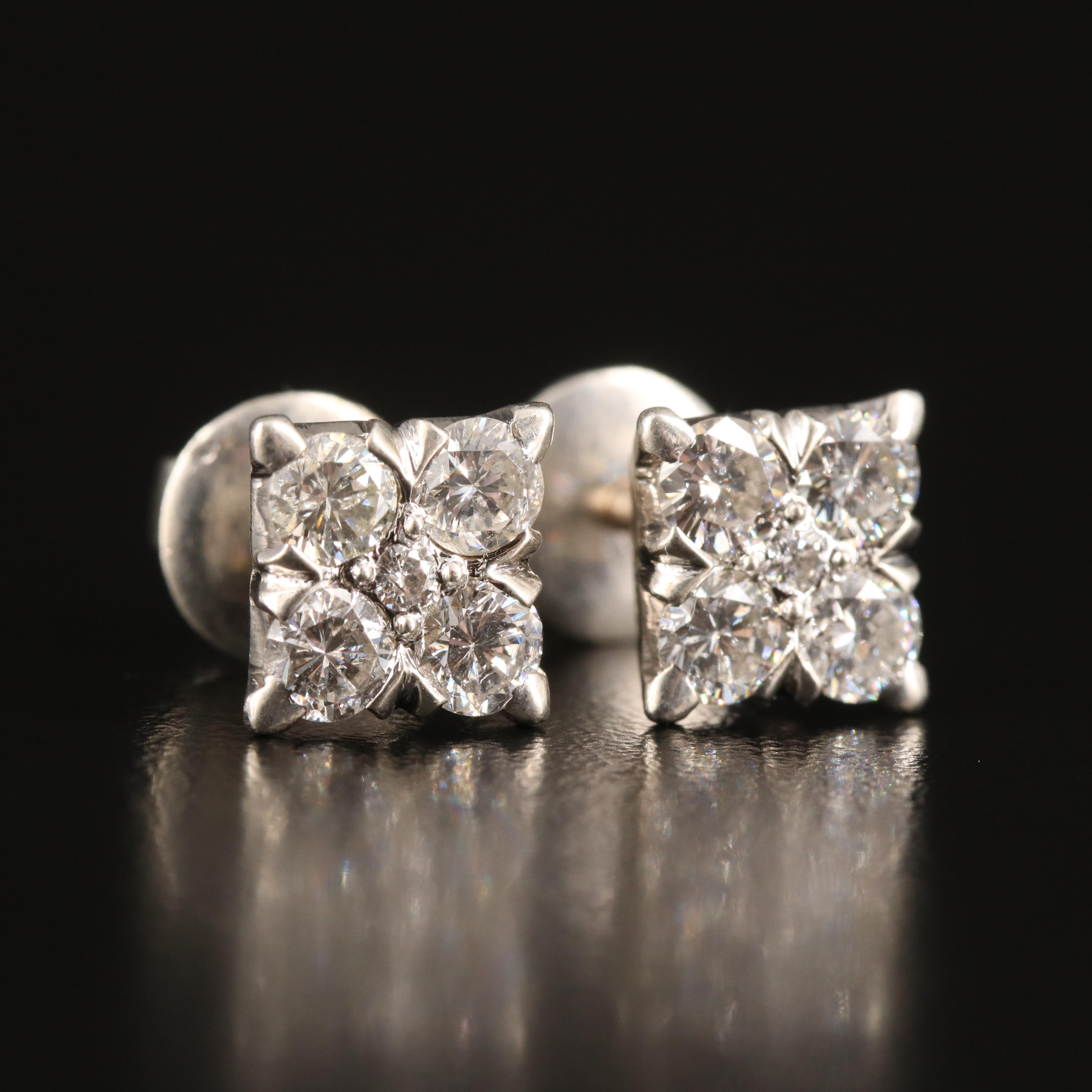 Sterling 1.41 CTW Diamond Stud Earrings