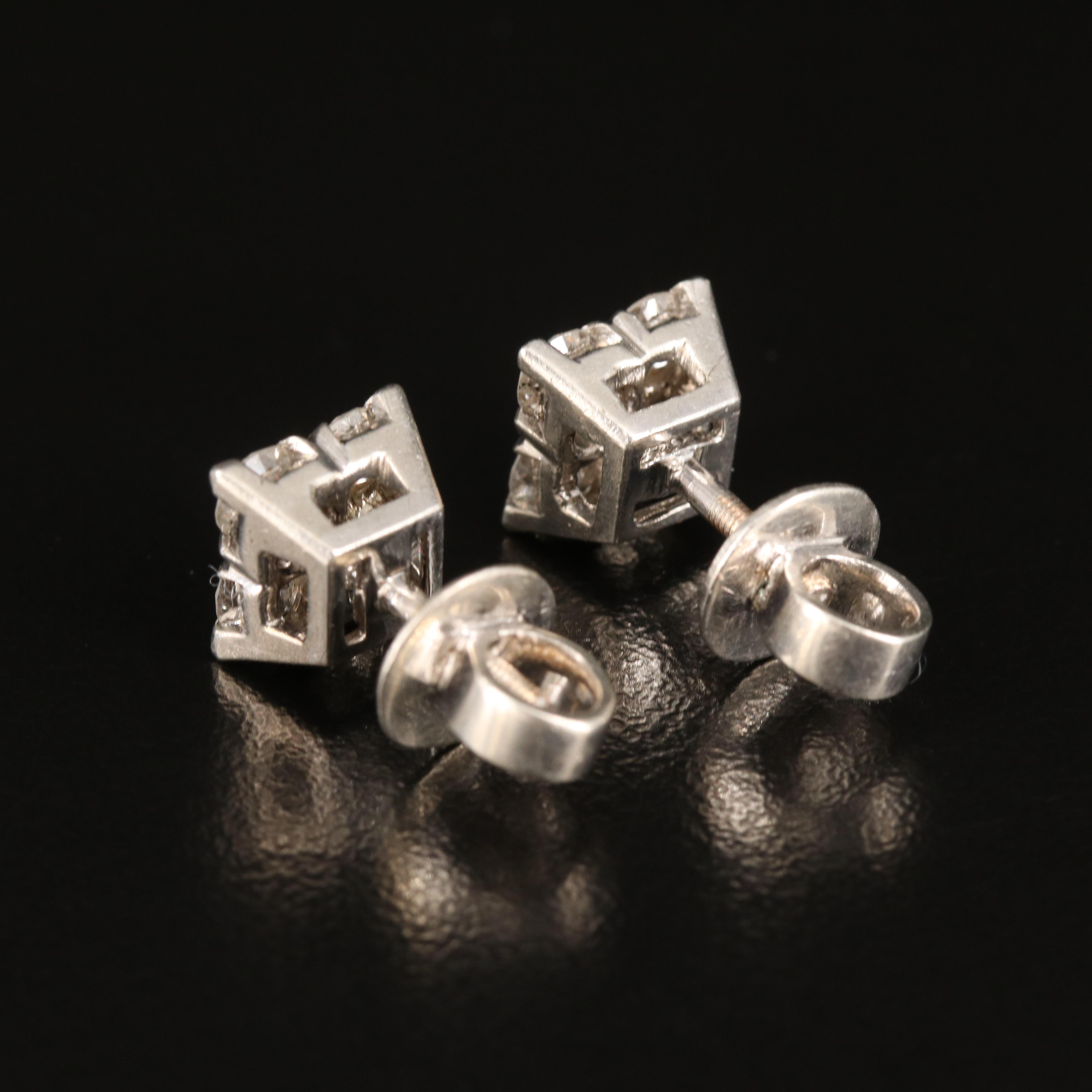 Sterling 1.41 CTW Diamond Stud Earrings