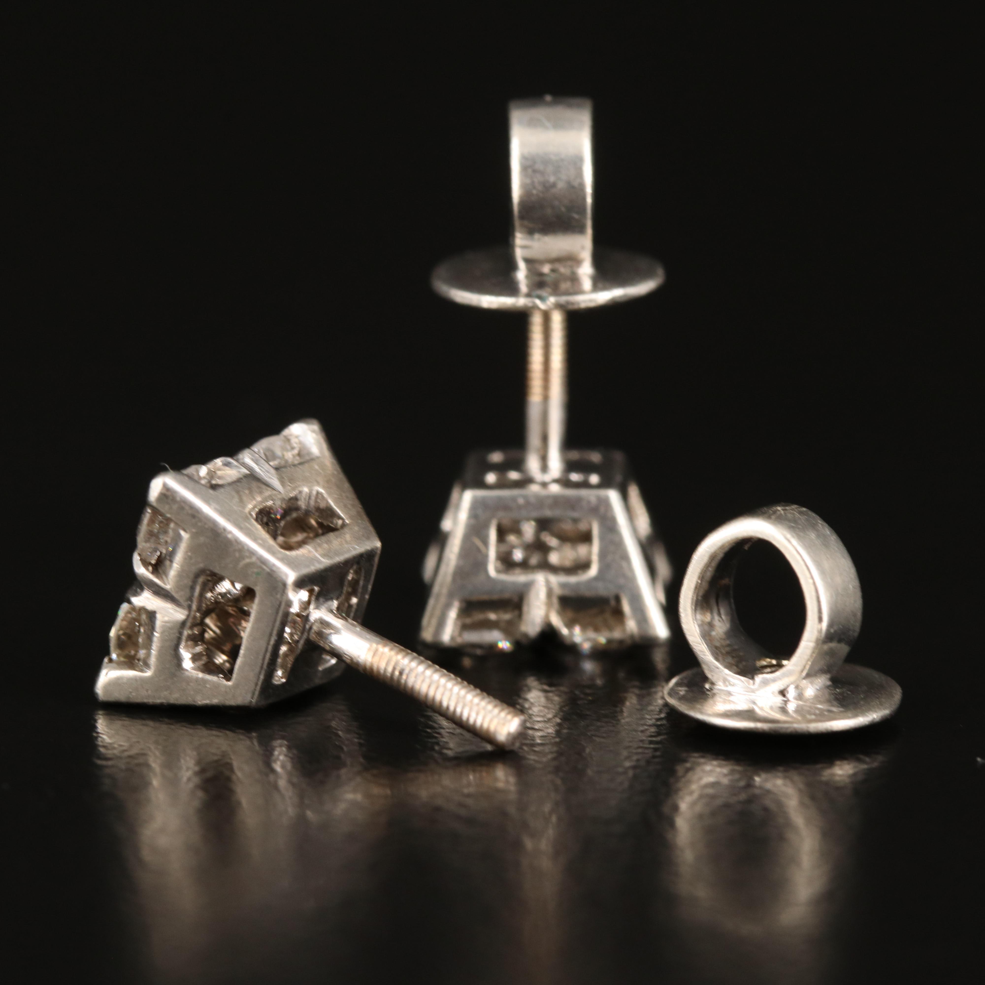 Sterling 1.41 CTW Diamond Stud Earrings