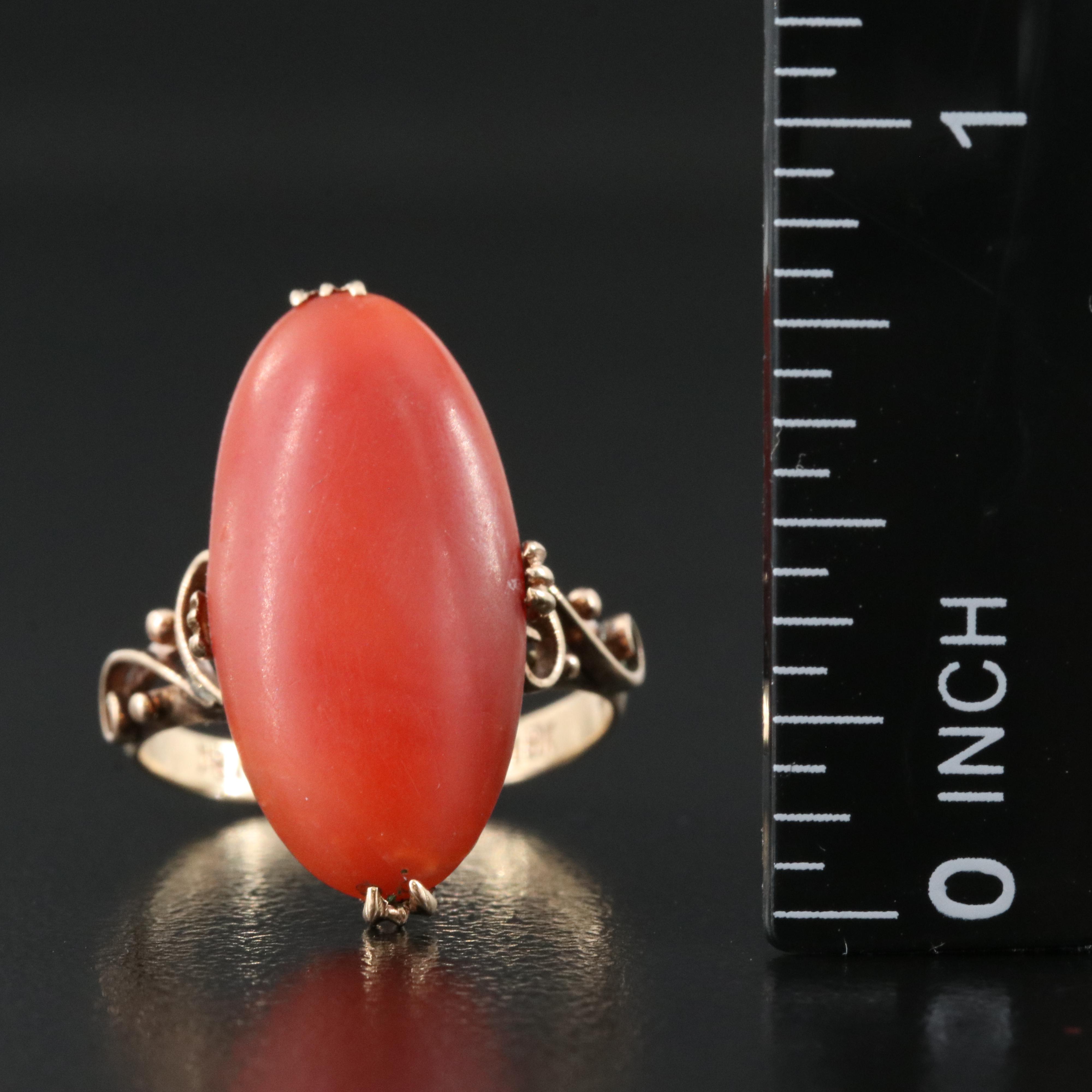 Victorian 10K Coral Ring