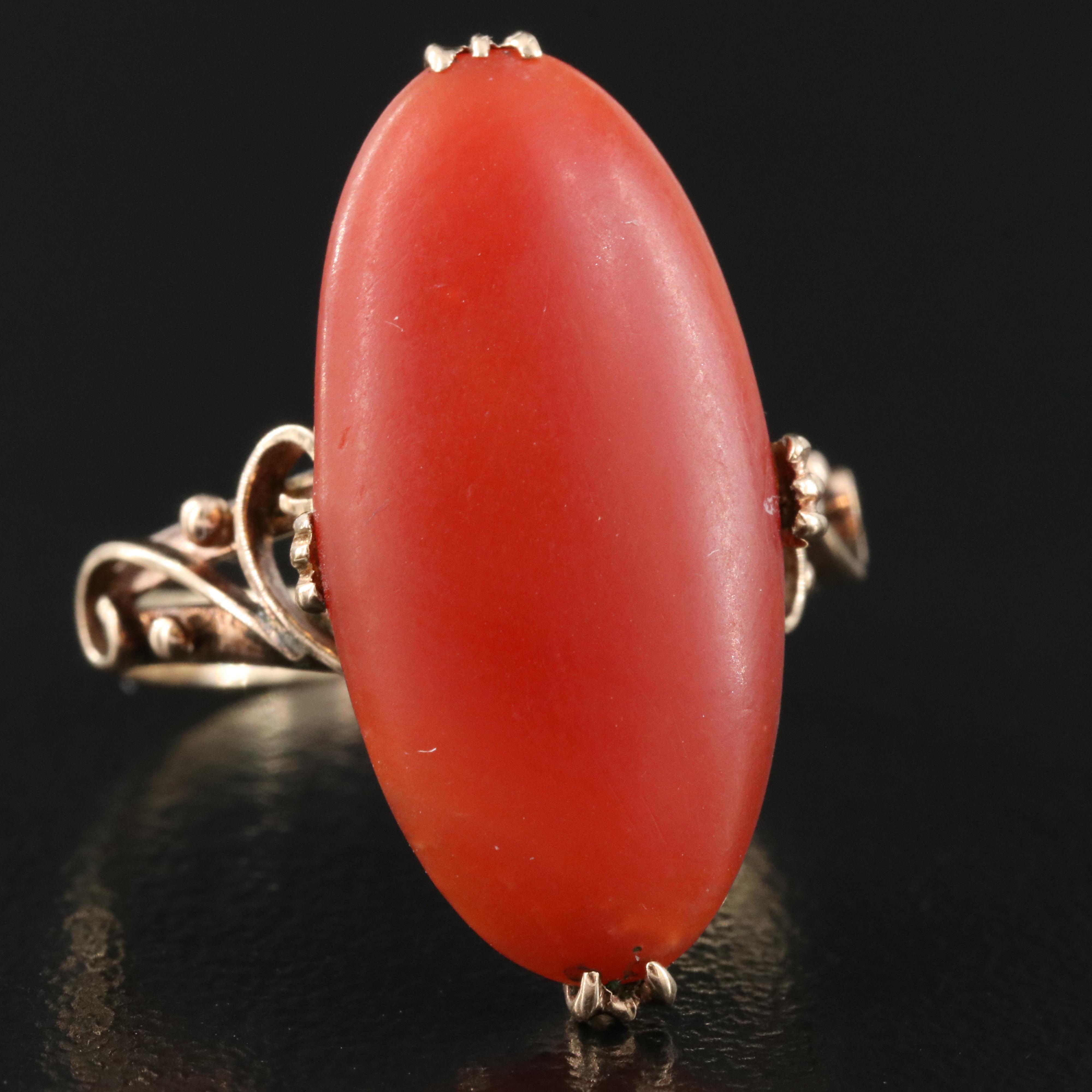 Victorian 10K Coral Ring
